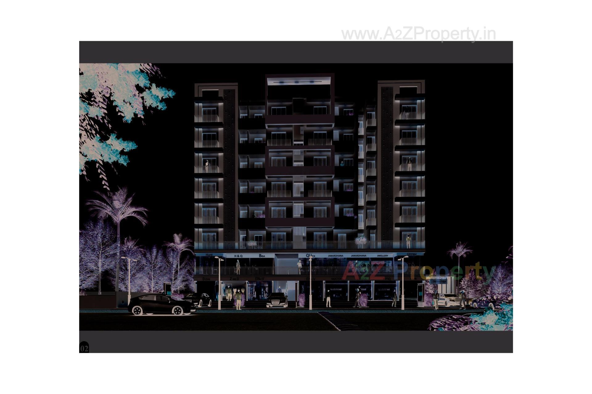 3D Elevation of real estate project Divine Edge located at Ruva, Bhavnagar, Gujarat