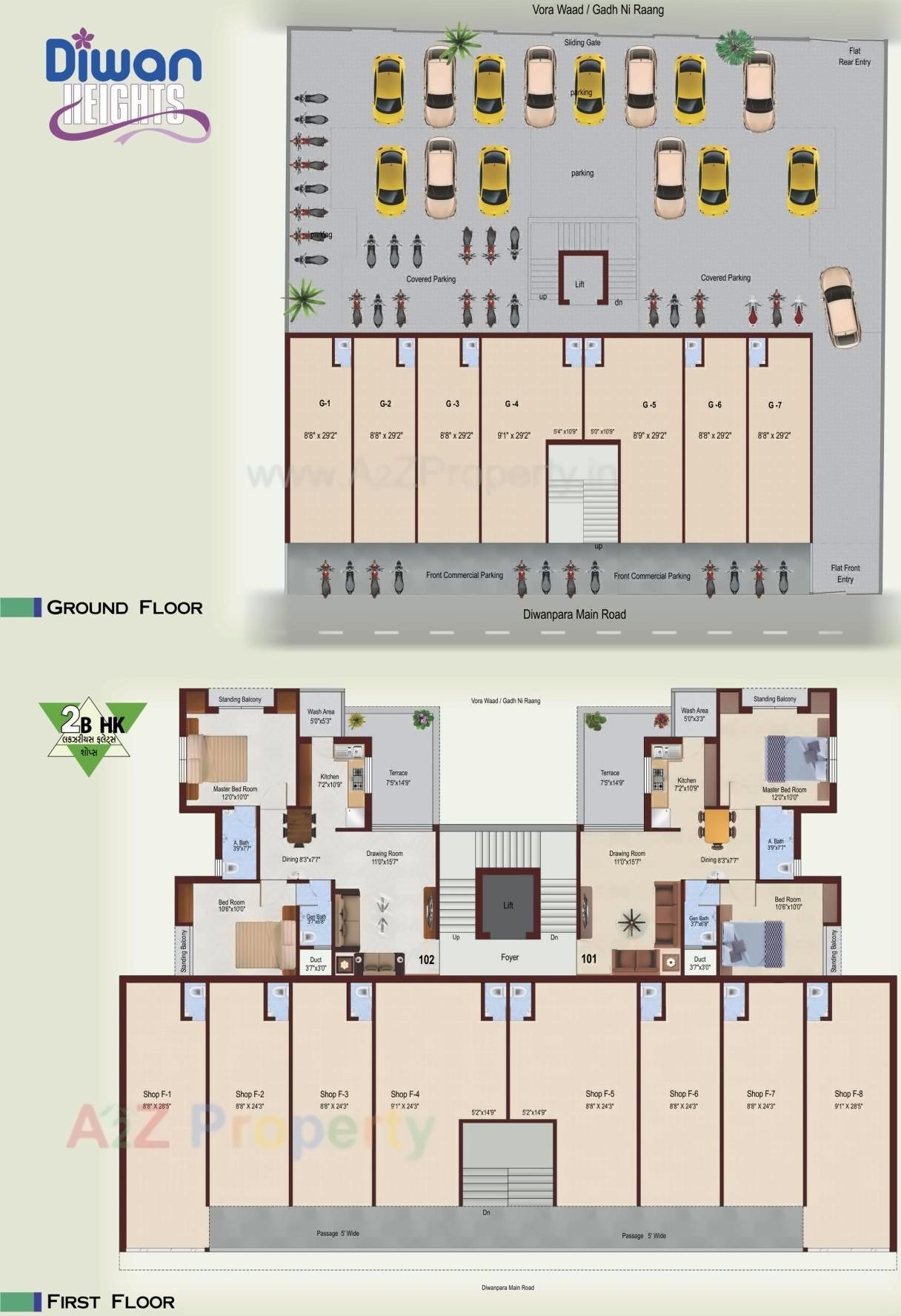 Layout of real estate project Diwan Heights located at Bhavnagar, Bhavnagar, Gujarat