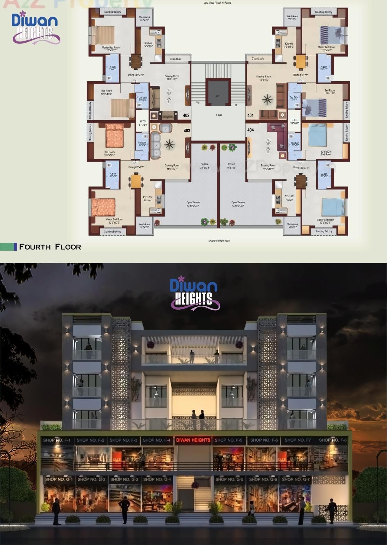 Layout of real estate project Diwan Heights located at Bhavnagar, Bhavnagar, Gujarat