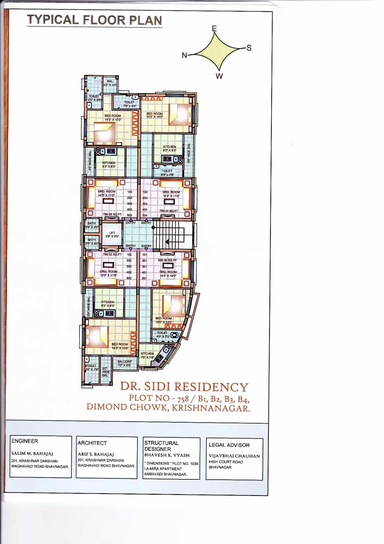 Layout of real estate project Dr Sidi Residency located at Bhavnagar, Bhavnagar, Gujarat