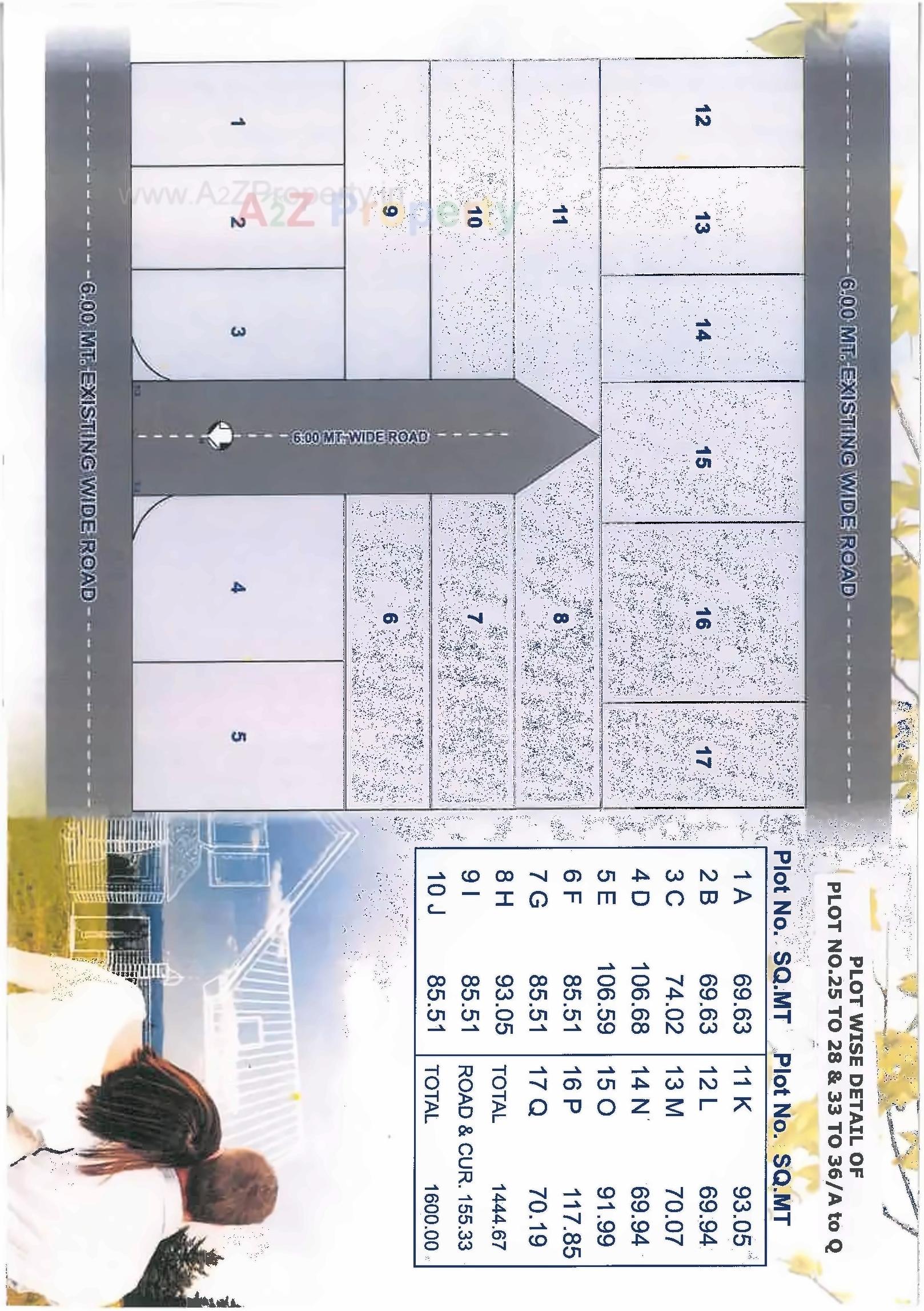 Layout of real estate project Dwarkapuri Residency located at Adhevada, Bhavnagar, Gujarat