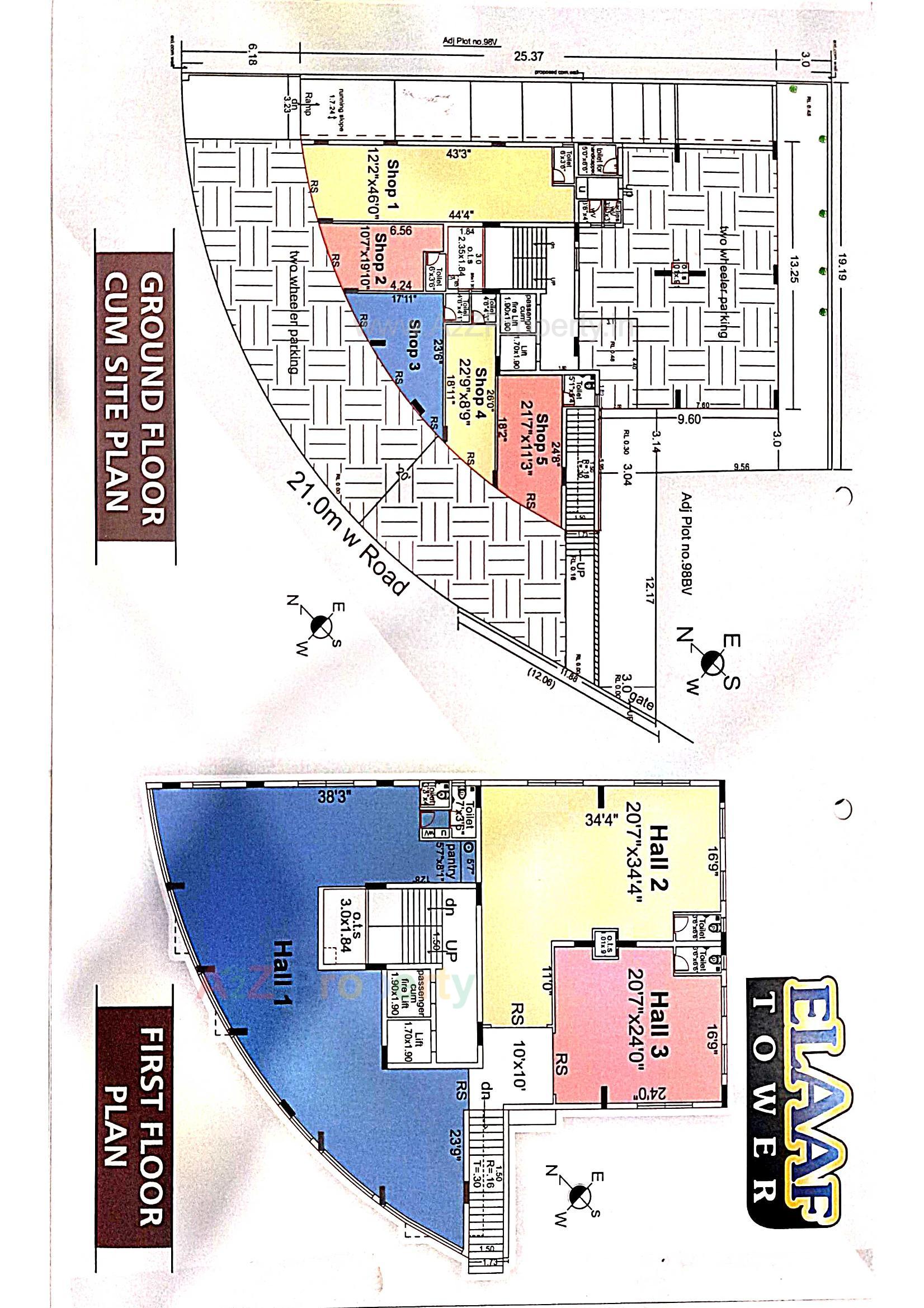 Layout of real estate project Elaaf Tower located at Bhavnagar, Bhavnagar, Gujarat
