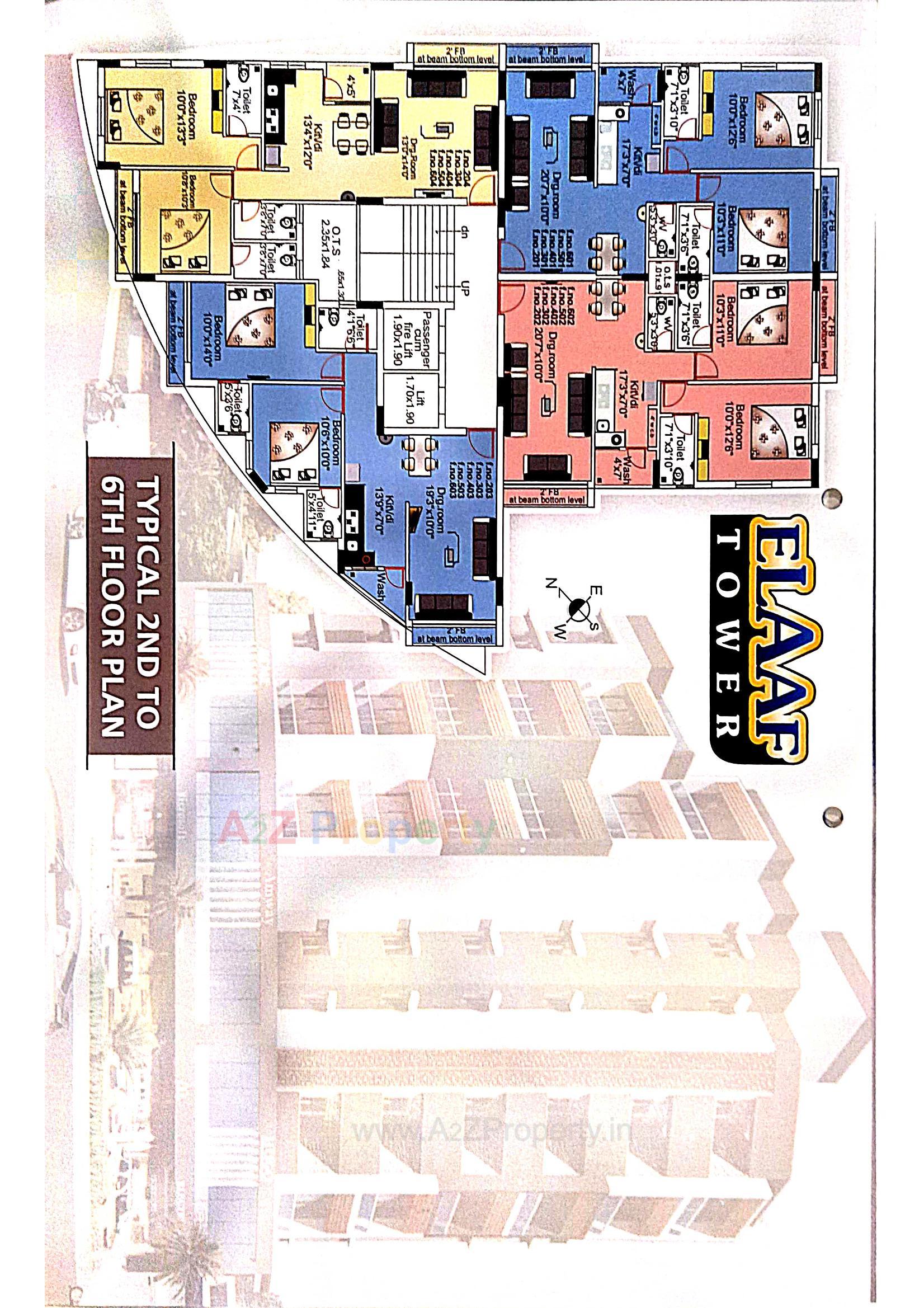 Layout of real estate project Elaaf Tower located at Bhavnagar, Bhavnagar, Gujarat