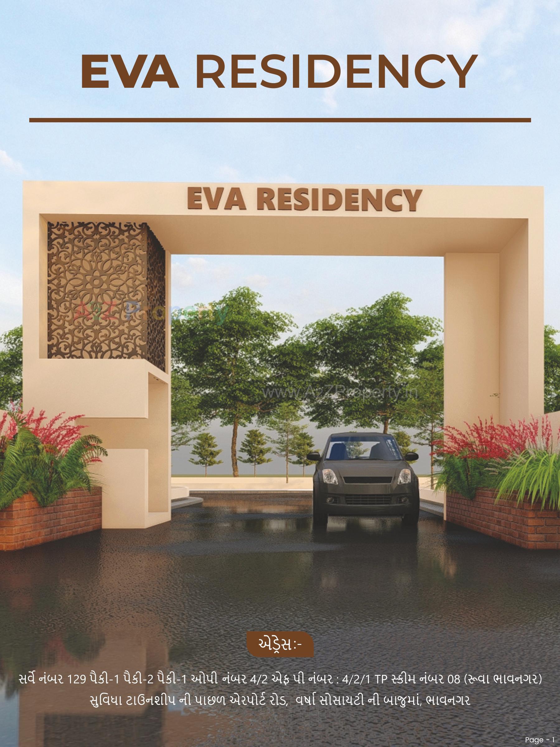 3D Elevation of real estate project Eva Residency located at Ruva, Bhavnagar, Gujarat