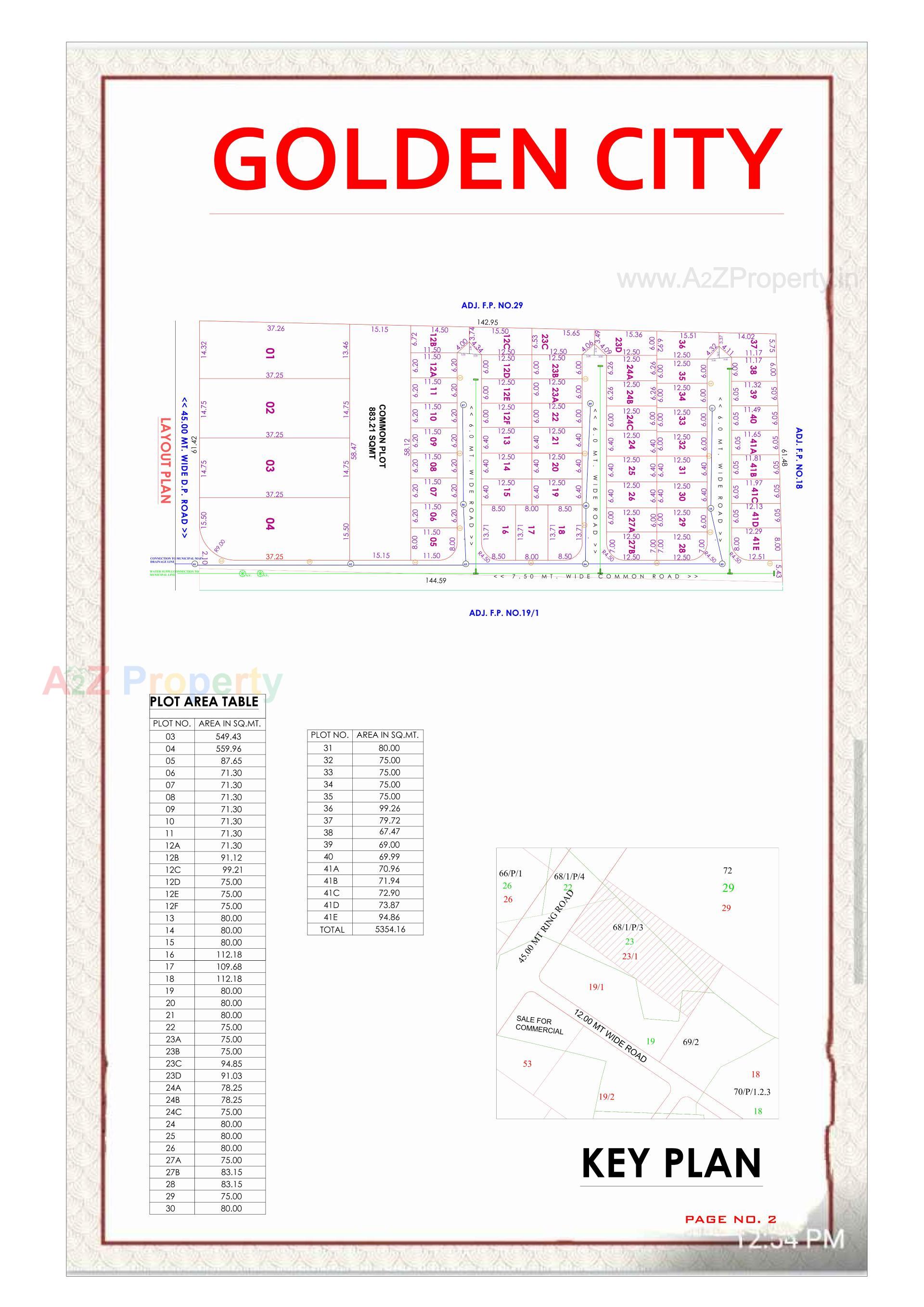 Layout of real estate project Golden City located at Tarsamiya, Bhavnagar, Gujarat
