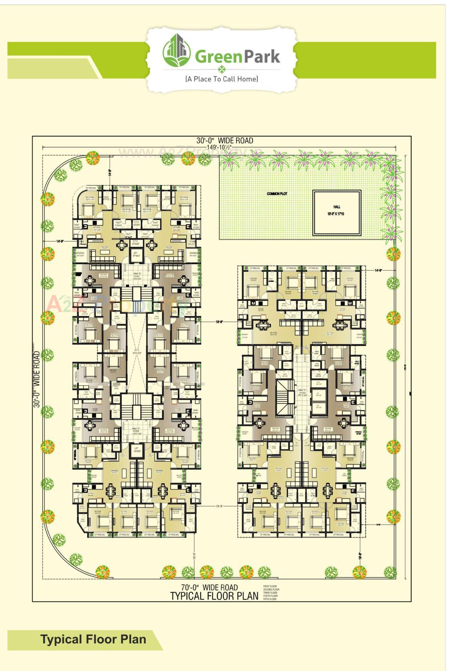 Layout of real estate project Green Park located at Bhavnagar, Bhavnagar, Gujarat