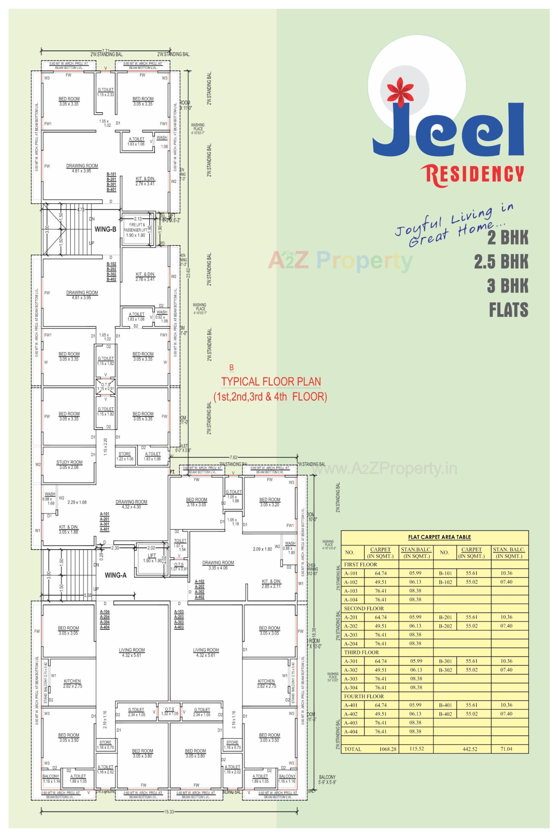 Layout of real estate project Jeel Residency located at Bhavnagar, Bhavnagar, Gujarat
