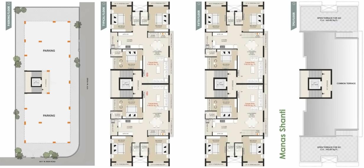 Layout of real estate project Manas Shanti located at Bhavnagar, Bhavnagar, Gujarat