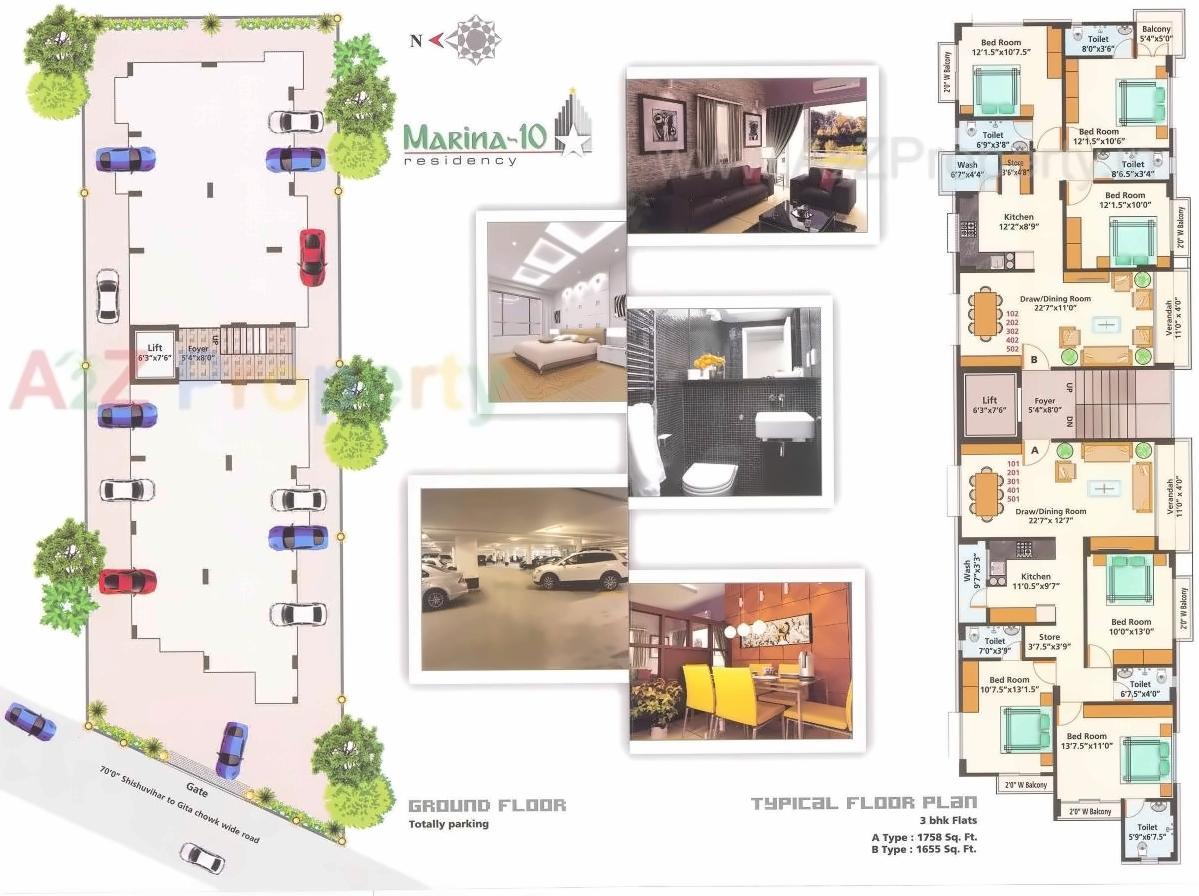 Layout of real estate project Marina 10 Residency located at Bhavnagar, Bhavnagar, Gujarat