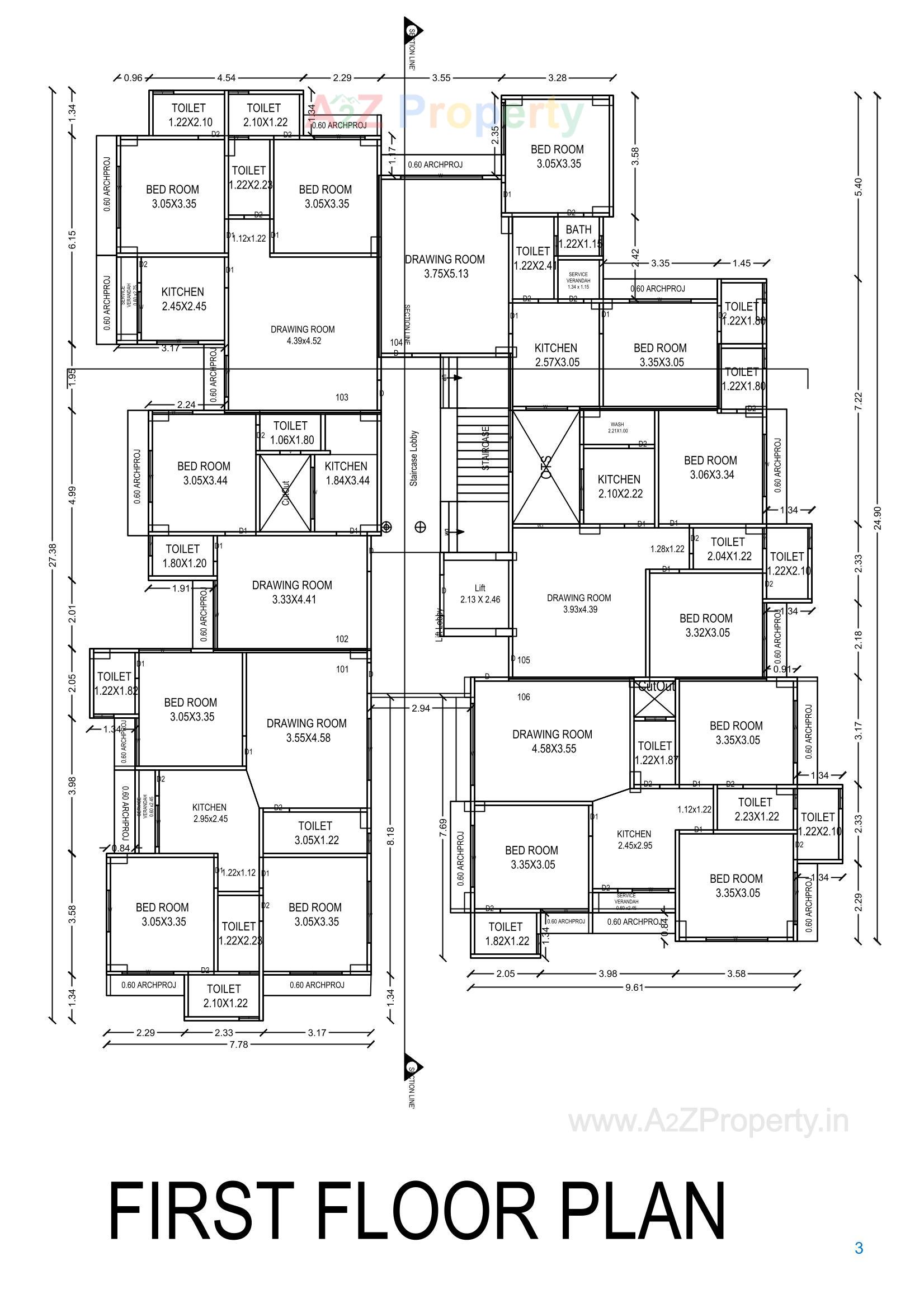 Layout of real estate project Nazmi Apartment located at Bhavnagar, Bhavnagar, Gujarat
