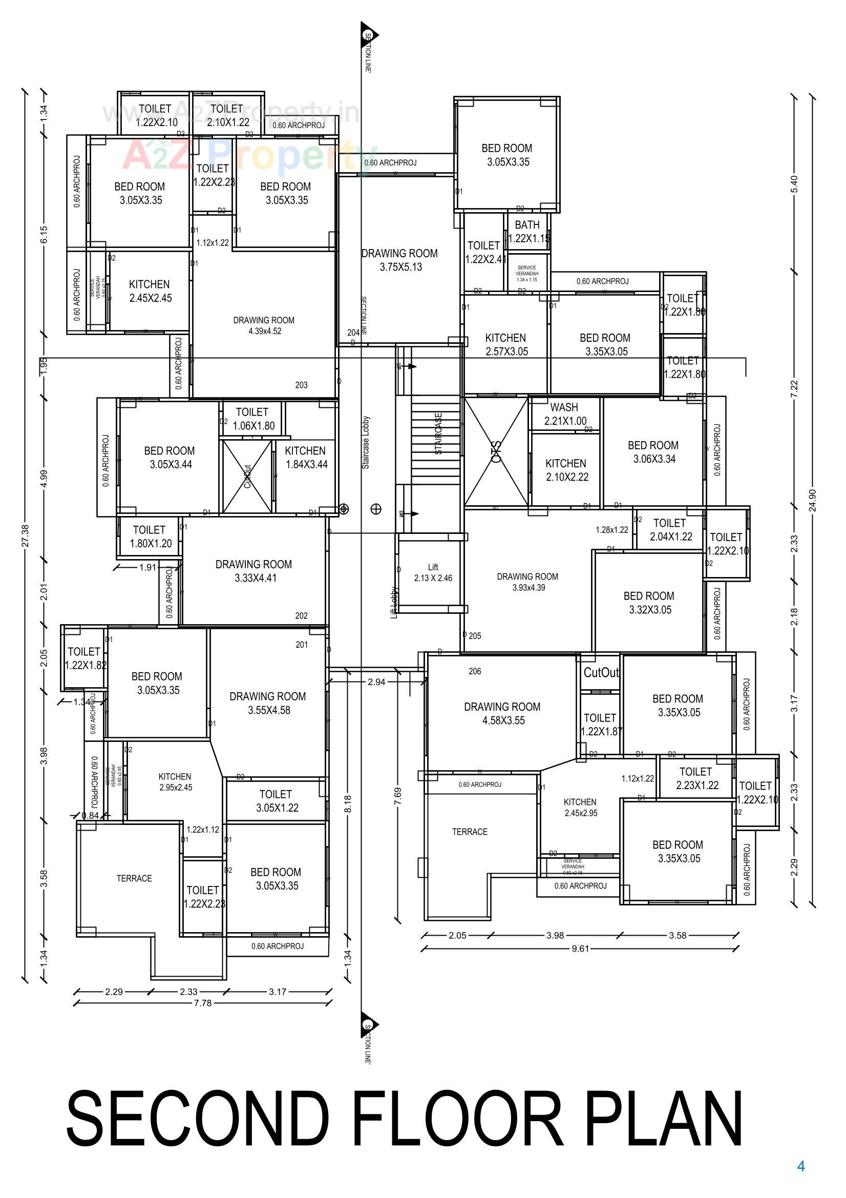 Layout of real estate project Nazmi Apartment located at Bhavnagar, Bhavnagar, Gujarat