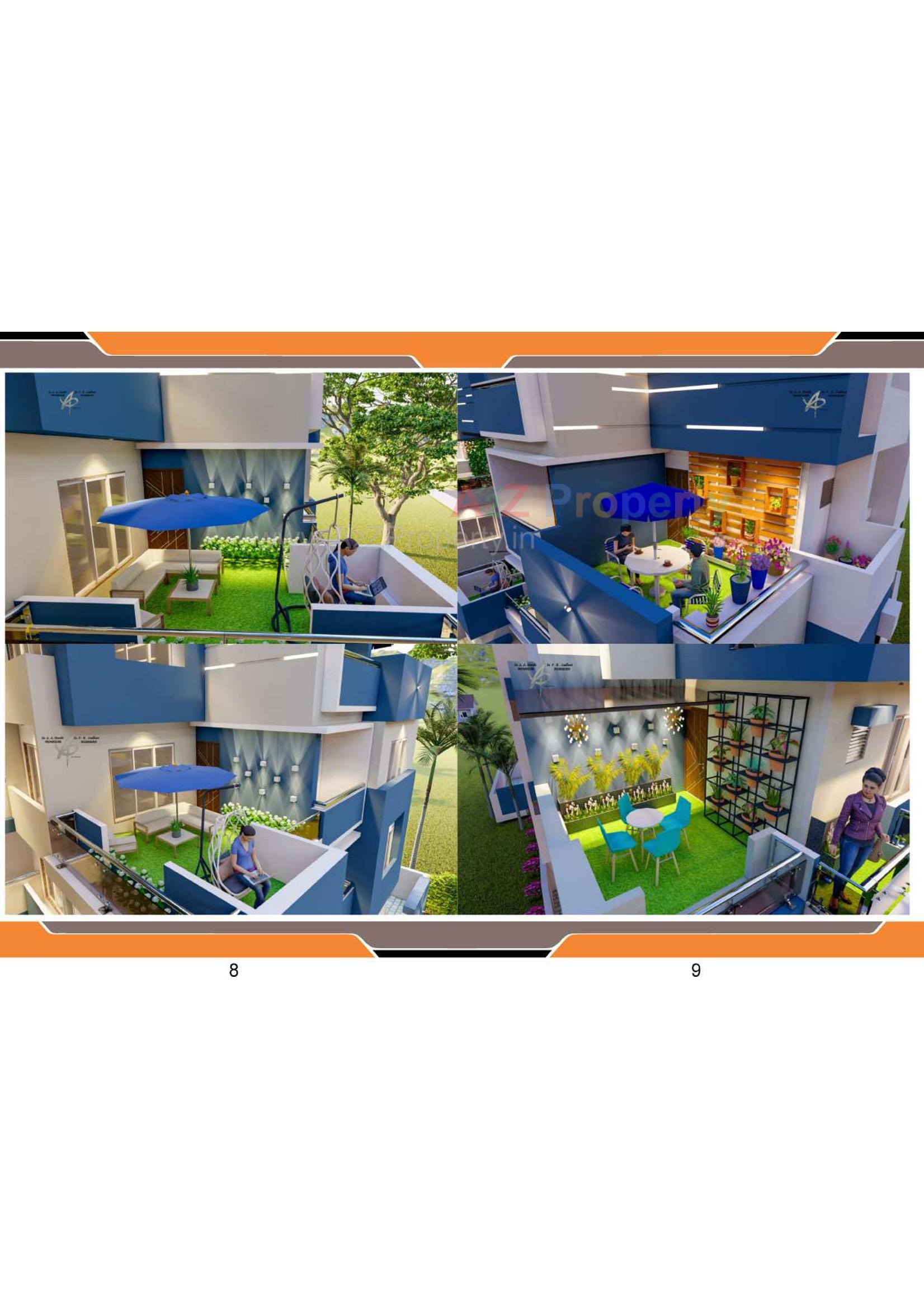 3D Elevation of real estate project Nazmi Apartment located at Bhavnagar, Bhavnagar, Gujarat