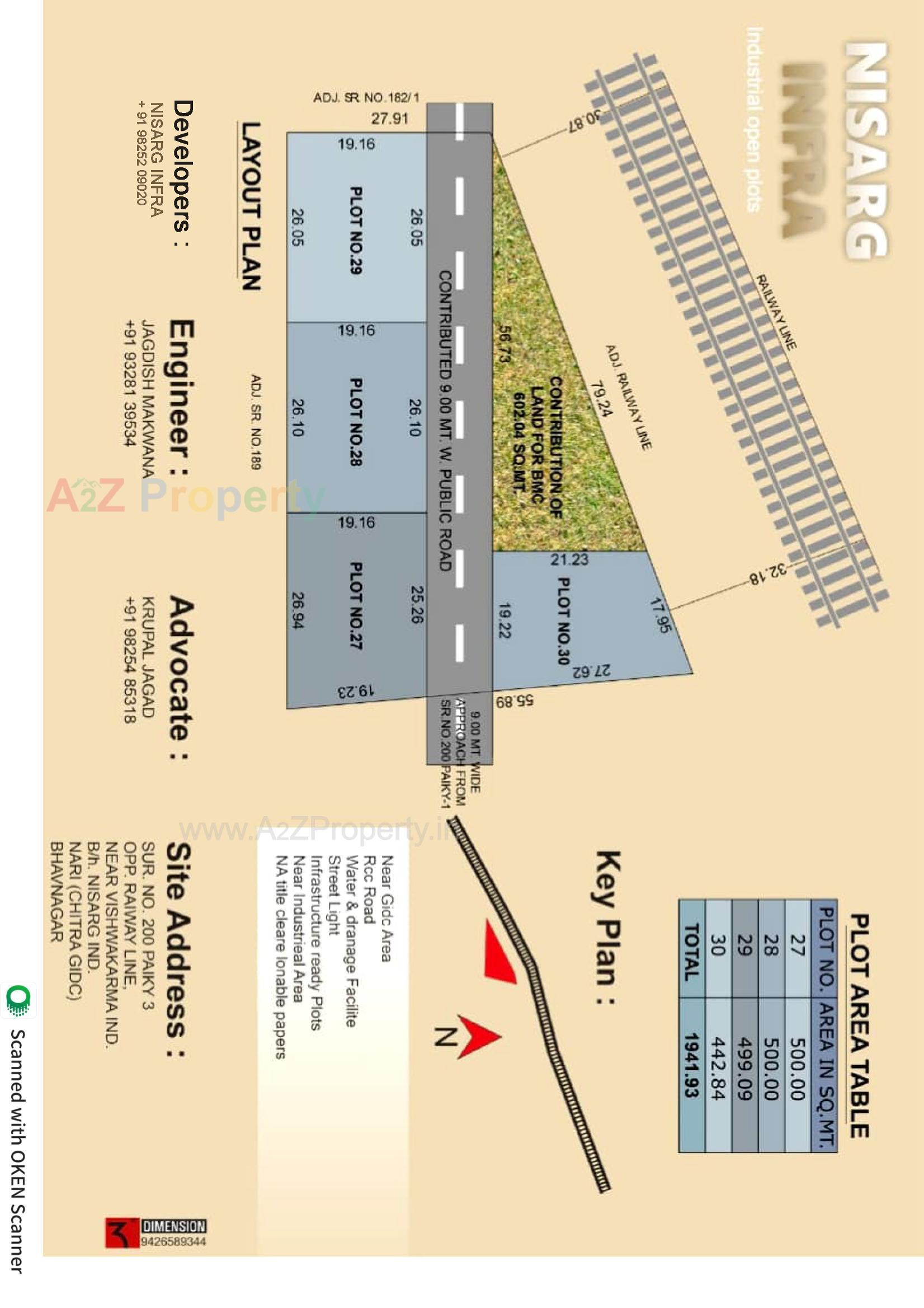 Layout of real estate project Nisarg Industrial Park located at Nari, Bhavnagar, Gujarat