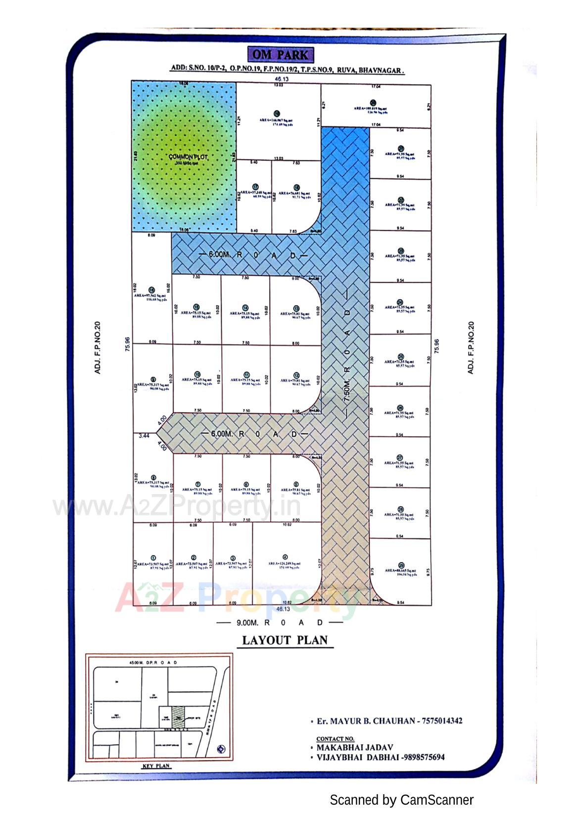 Layout of real estate project Om Park located at Ruva, Bhavnagar, Gujarat