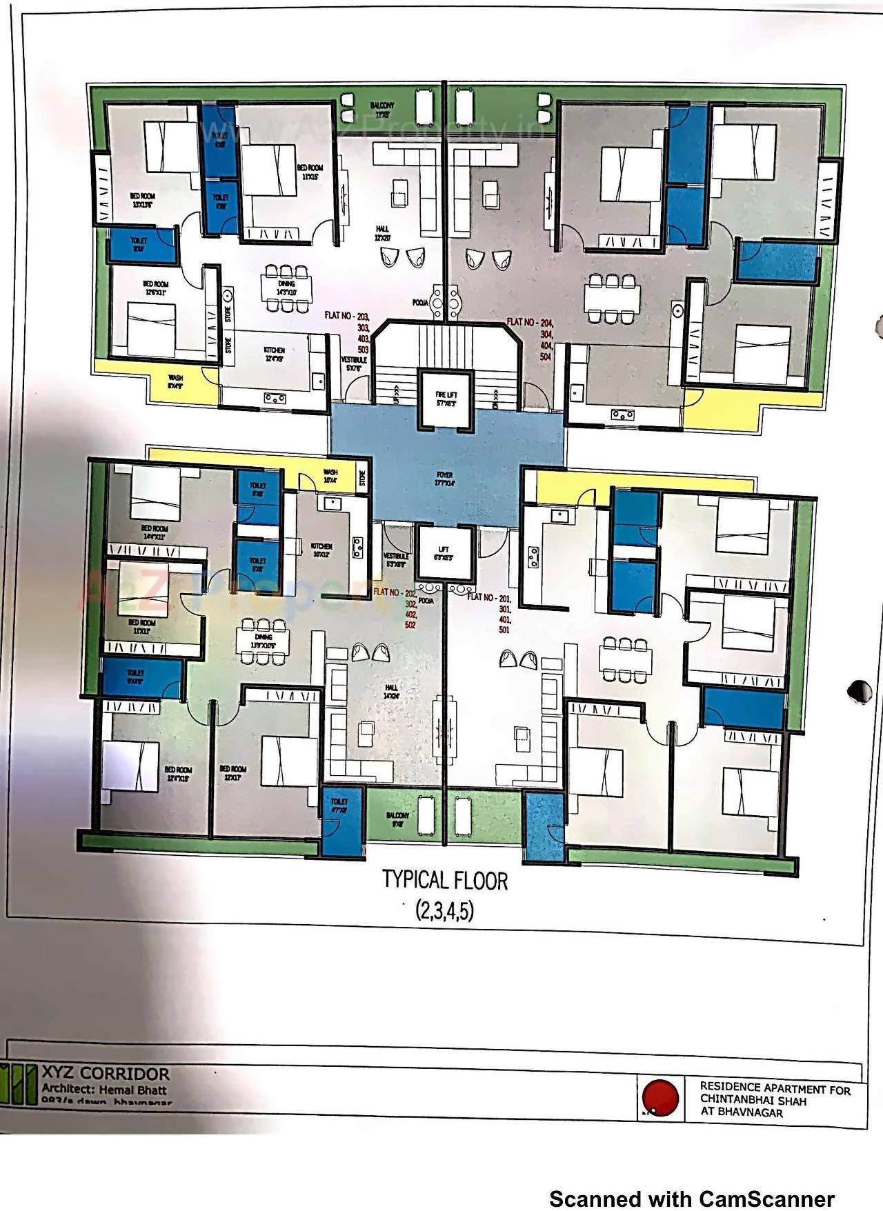 Layout of real estate project Opera Skyline located at Krushnanagar, Bhavnagar, Gujarat