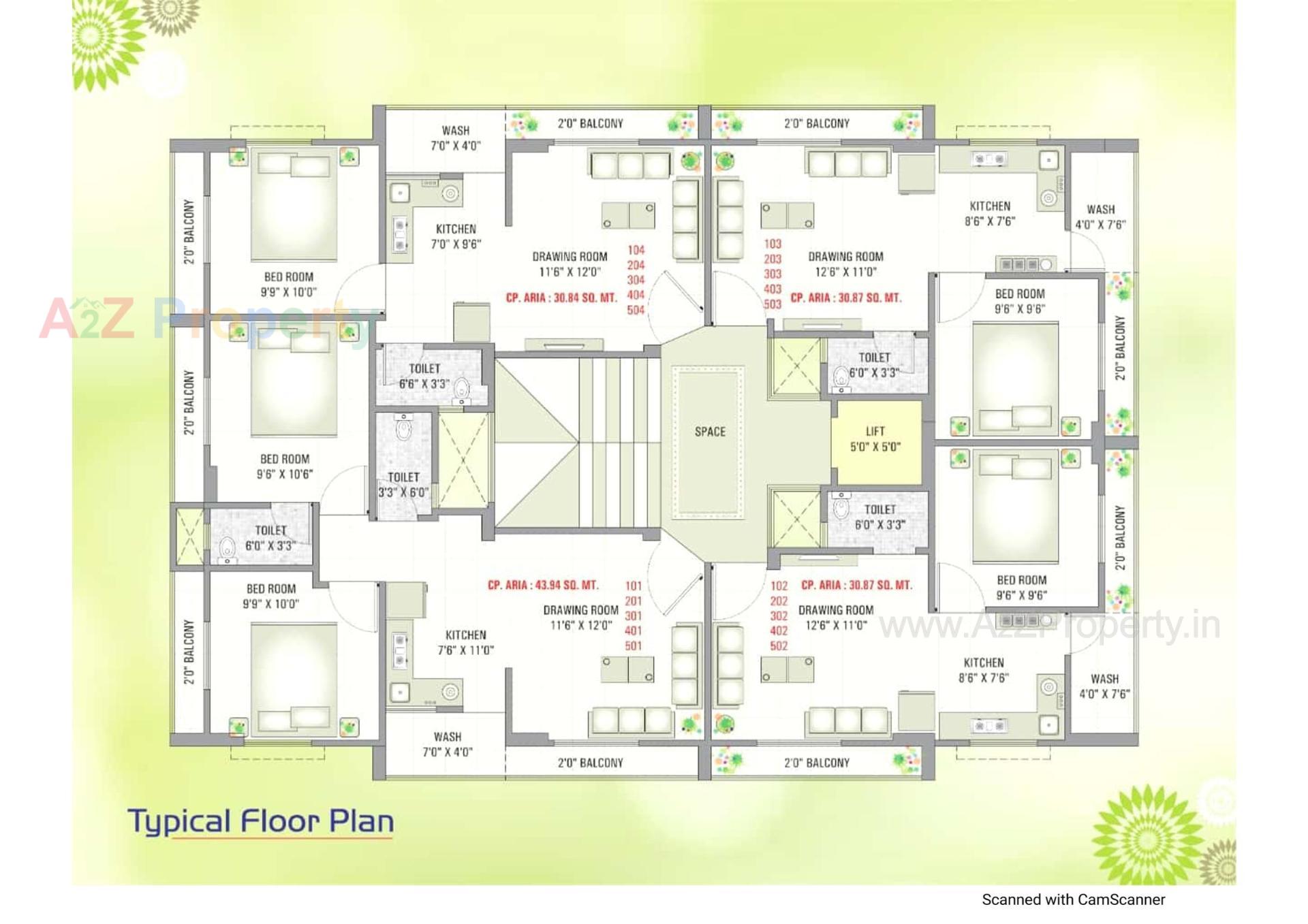Layout of real estate project Oum Residency located at Adhewada, Bhavnagar, Gujarat