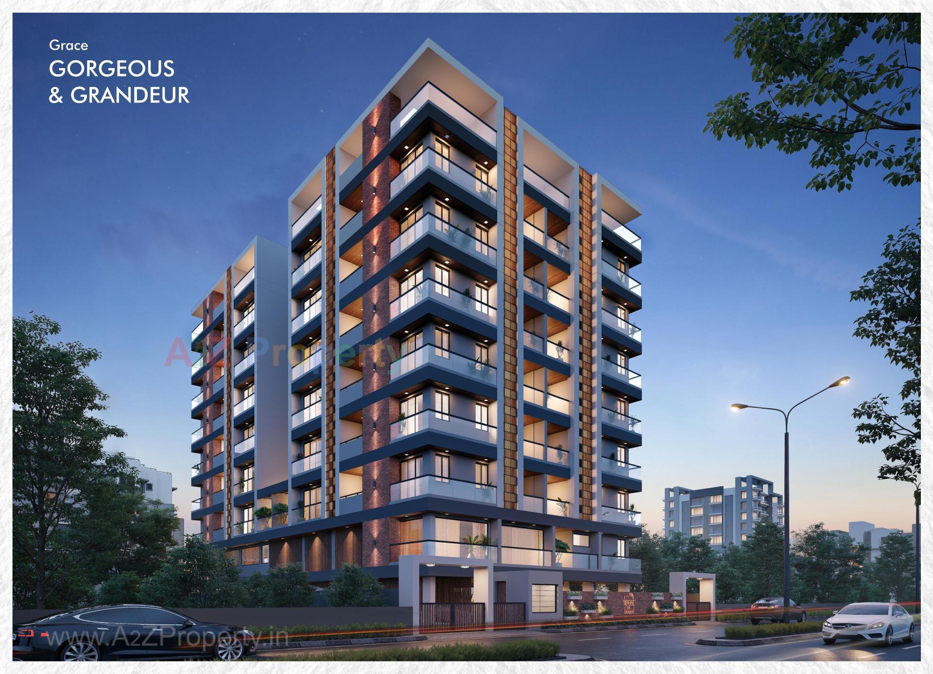 3D Elevation of real estate project Pramukh Heights located at Vadva, Bhavnagar, Gujarat