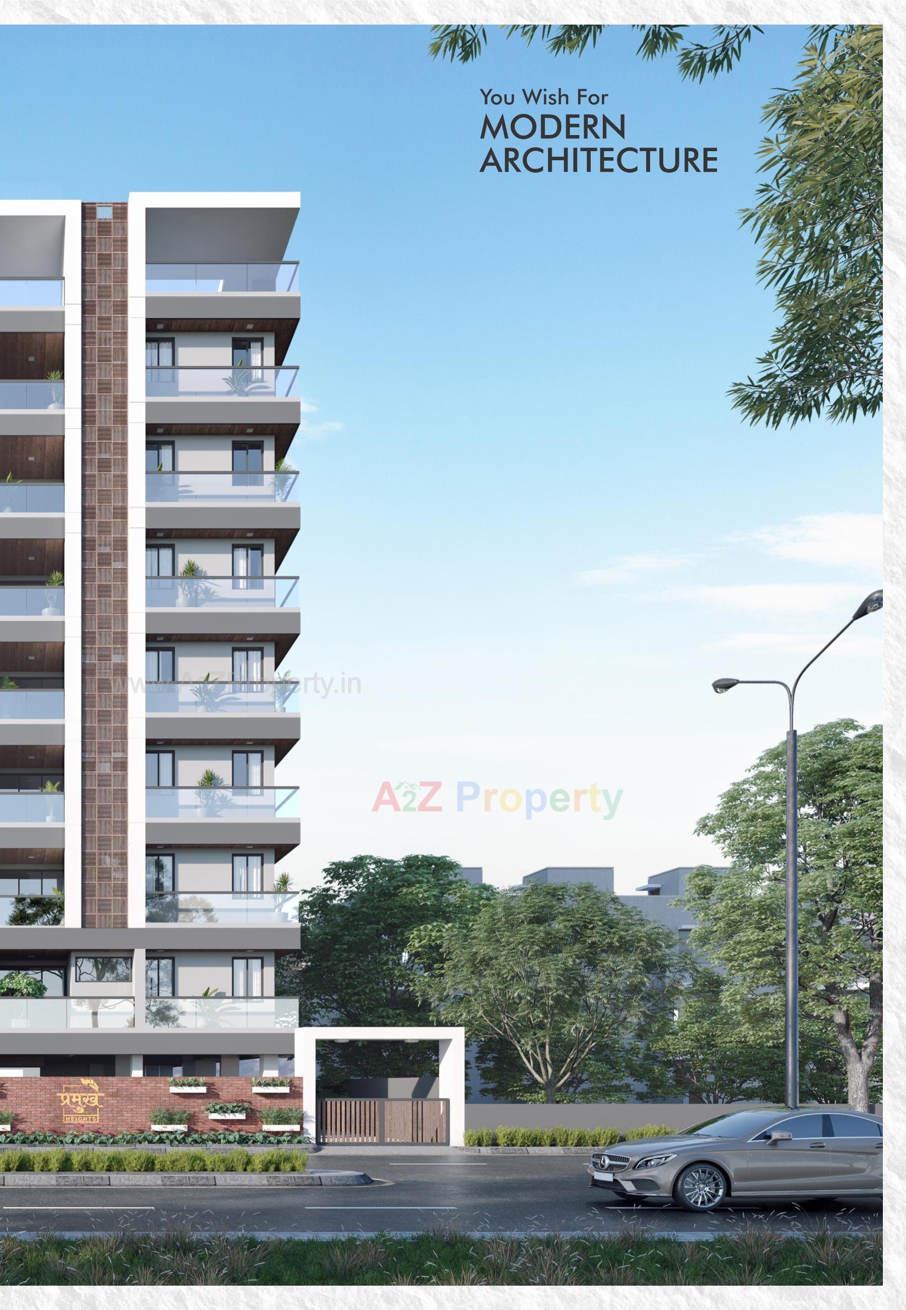 3D Elevation of real estate project Pramukh Heights located at Vadva, Bhavnagar, Gujarat