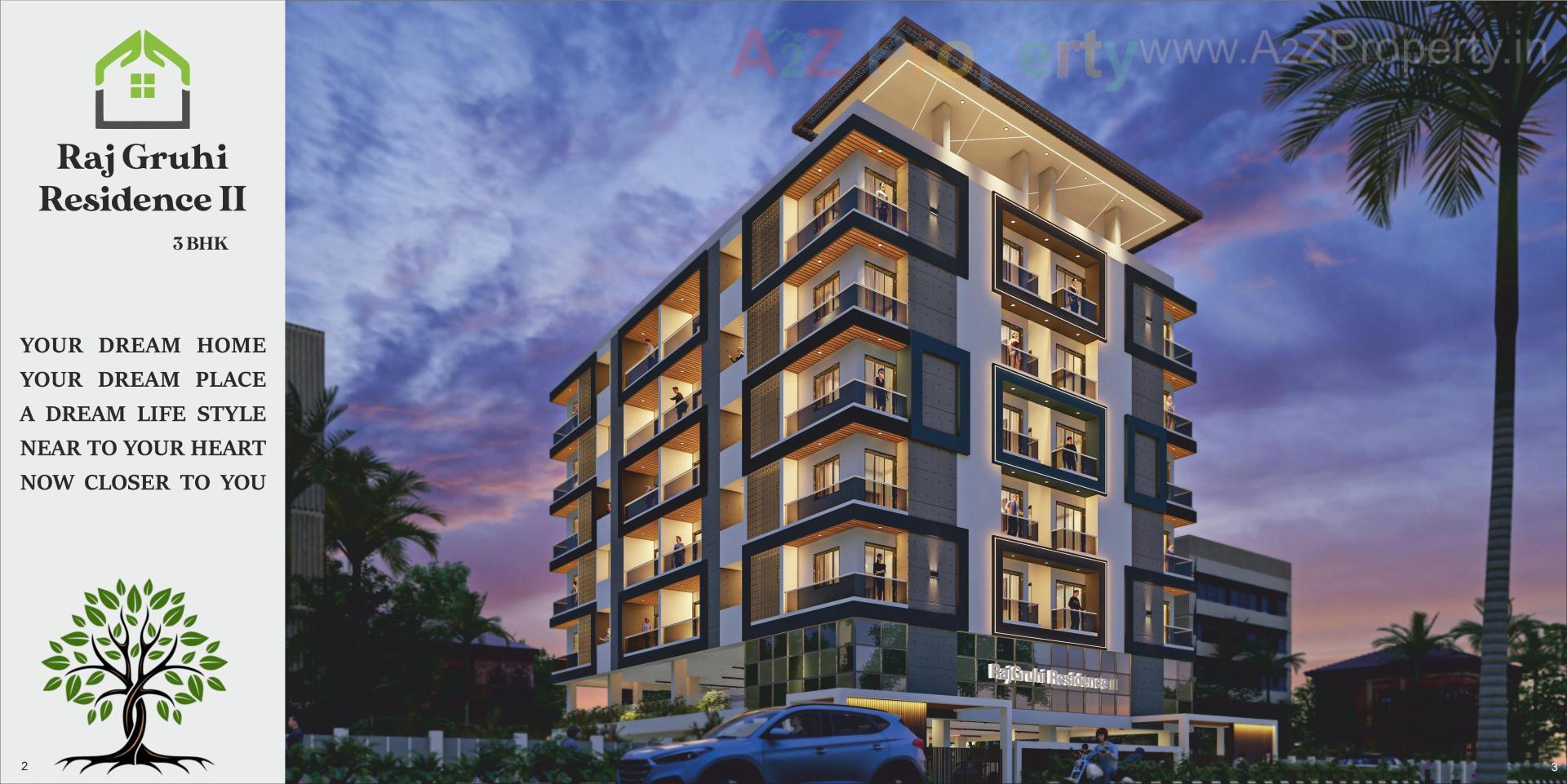 3D Elevation of real estate project Raj Gruhi Residence Ii located at Bhavnagar, Bhavnagar, Gujarat