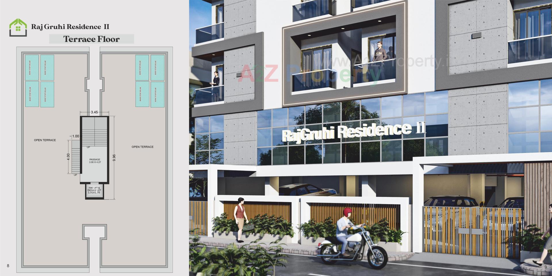 3D Elevation of real estate project Raj Gruhi Residence Ii located at Bhavnagar, Bhavnagar, Gujarat