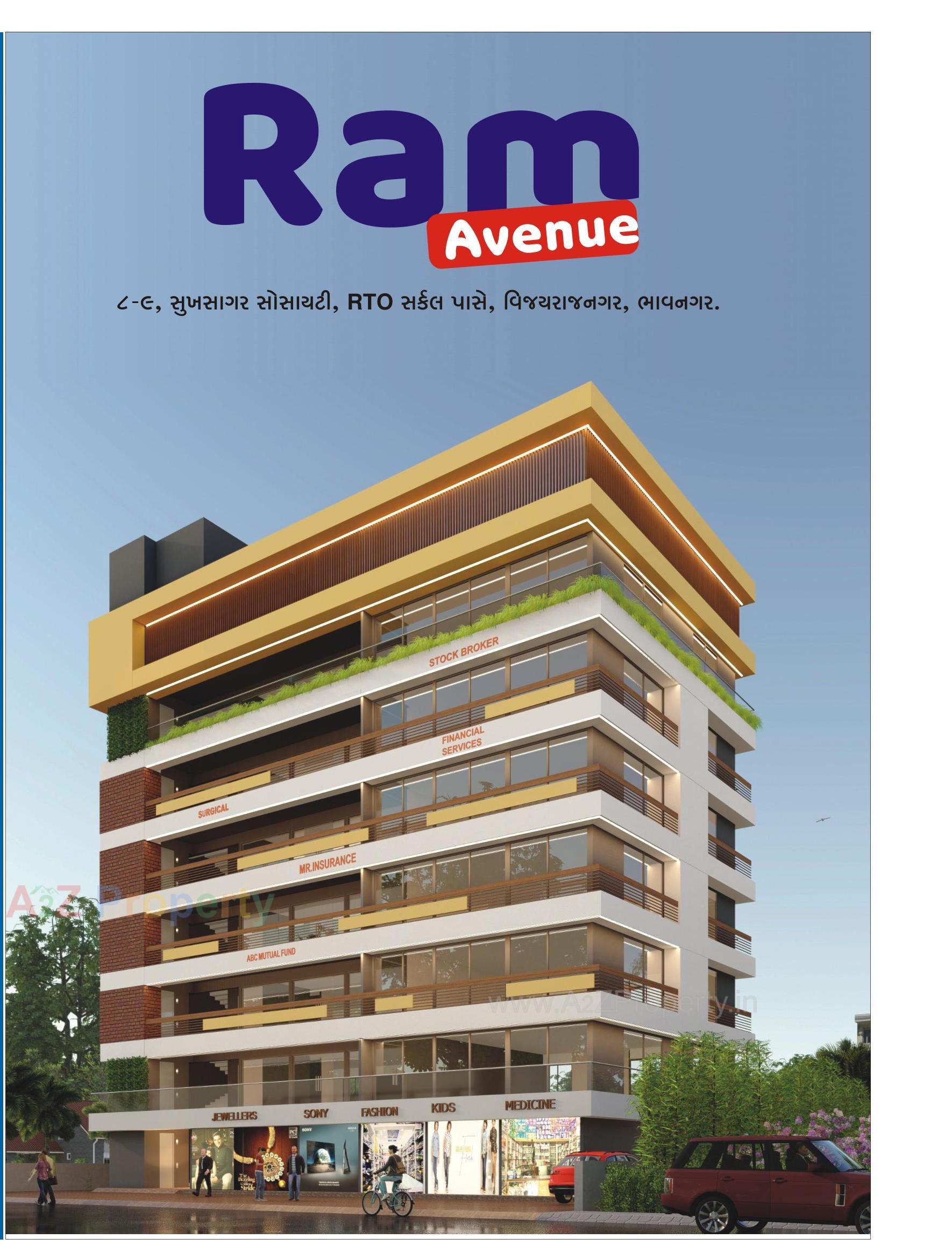 3D Elevation of real estate project Ram Avenue located at Bhavnagar, Bhavnagar, Gujarat