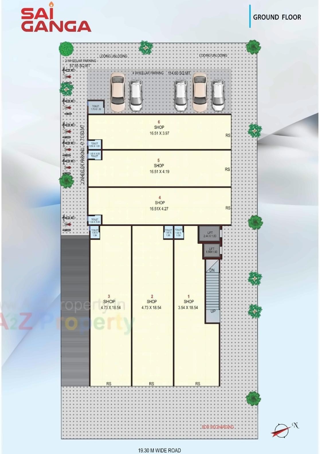 Layout of real estate project Sai Ganga located at Kalabha-road, Bhavnagar, Gujarat