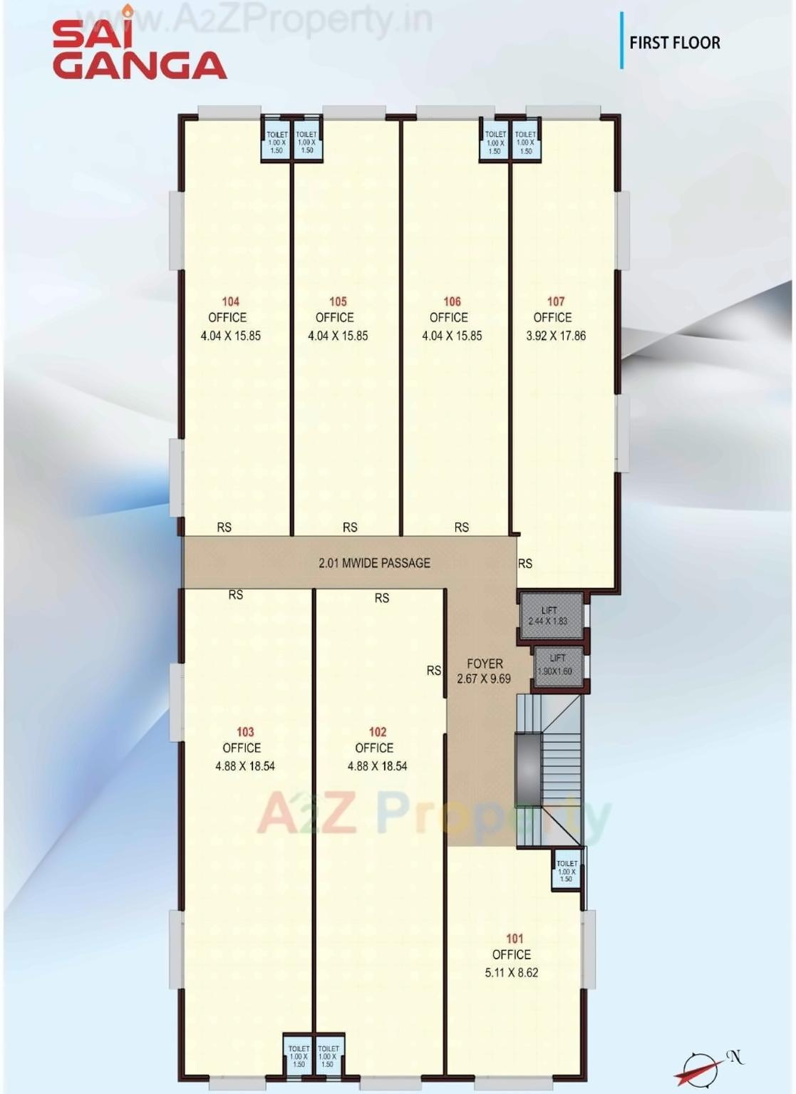 Layout of real estate project Sai Ganga located at Kalabha-road, Bhavnagar, Gujarat