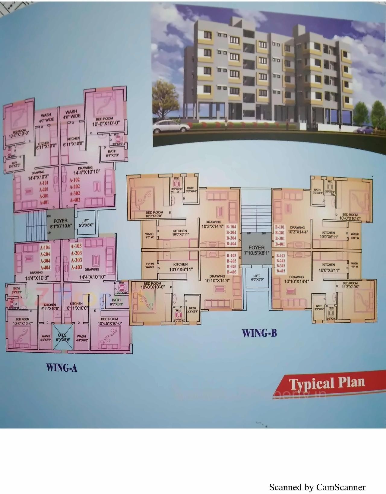 Layout of real estate project Sanket Apartment located at Bhavnagar, Bhavnagar, Gujarat