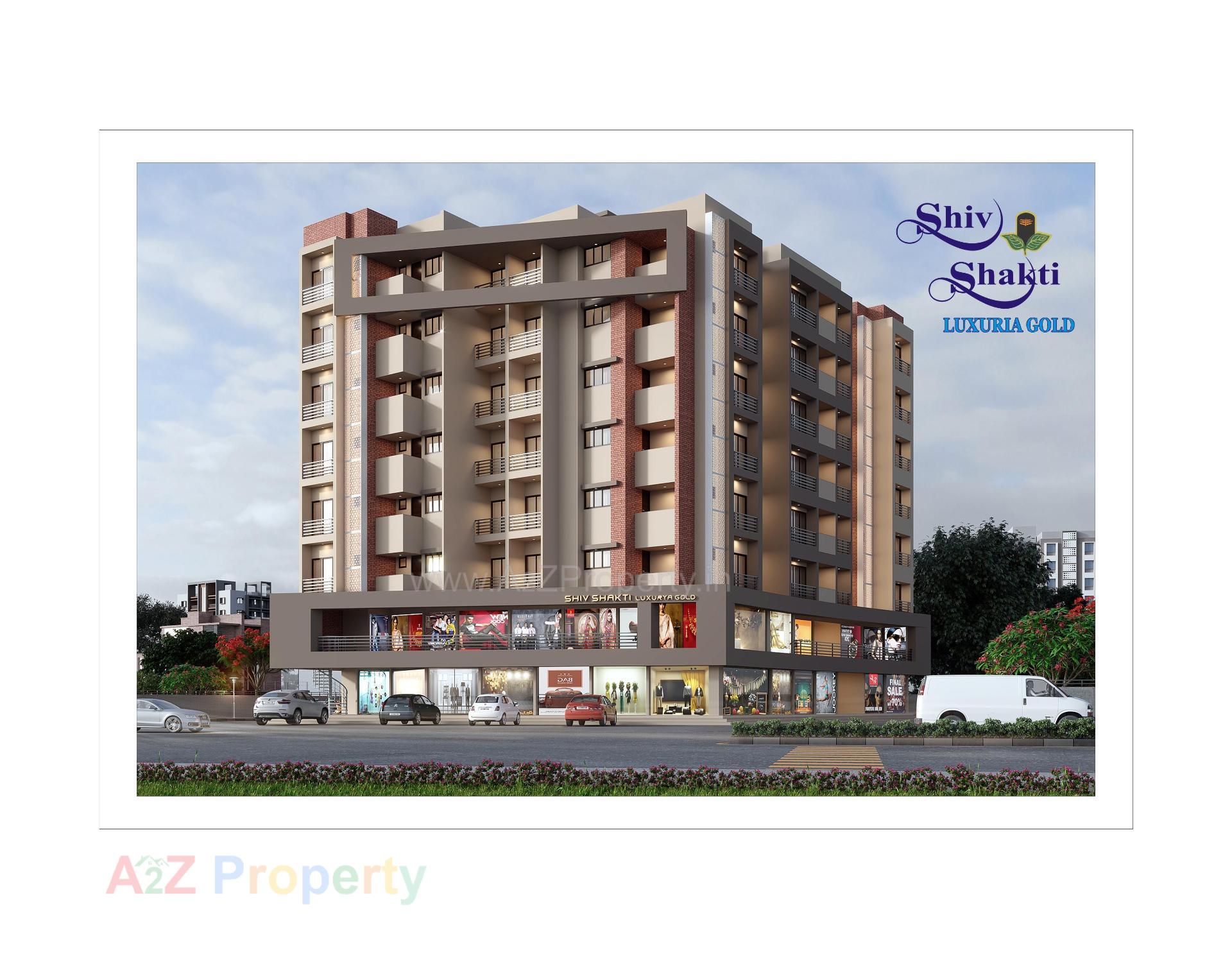 3D Elevation of real estate project Shiv Shakti Luxuria Gold located at Vadva, Bhavnagar, Gujarat