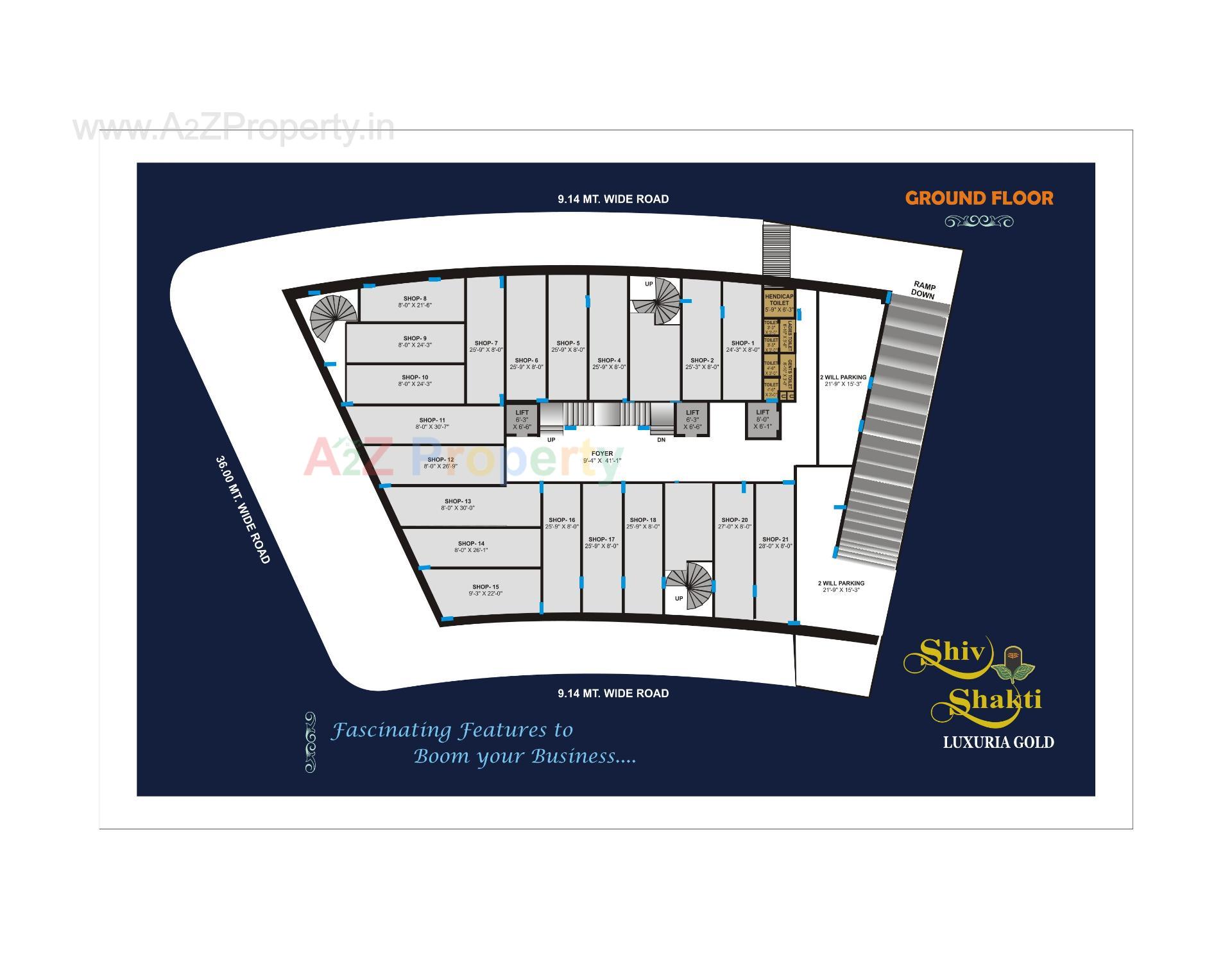 Layout of real estate project Shiv Shakti Luxuria Gold located at Vadva, Bhavnagar, Gujarat