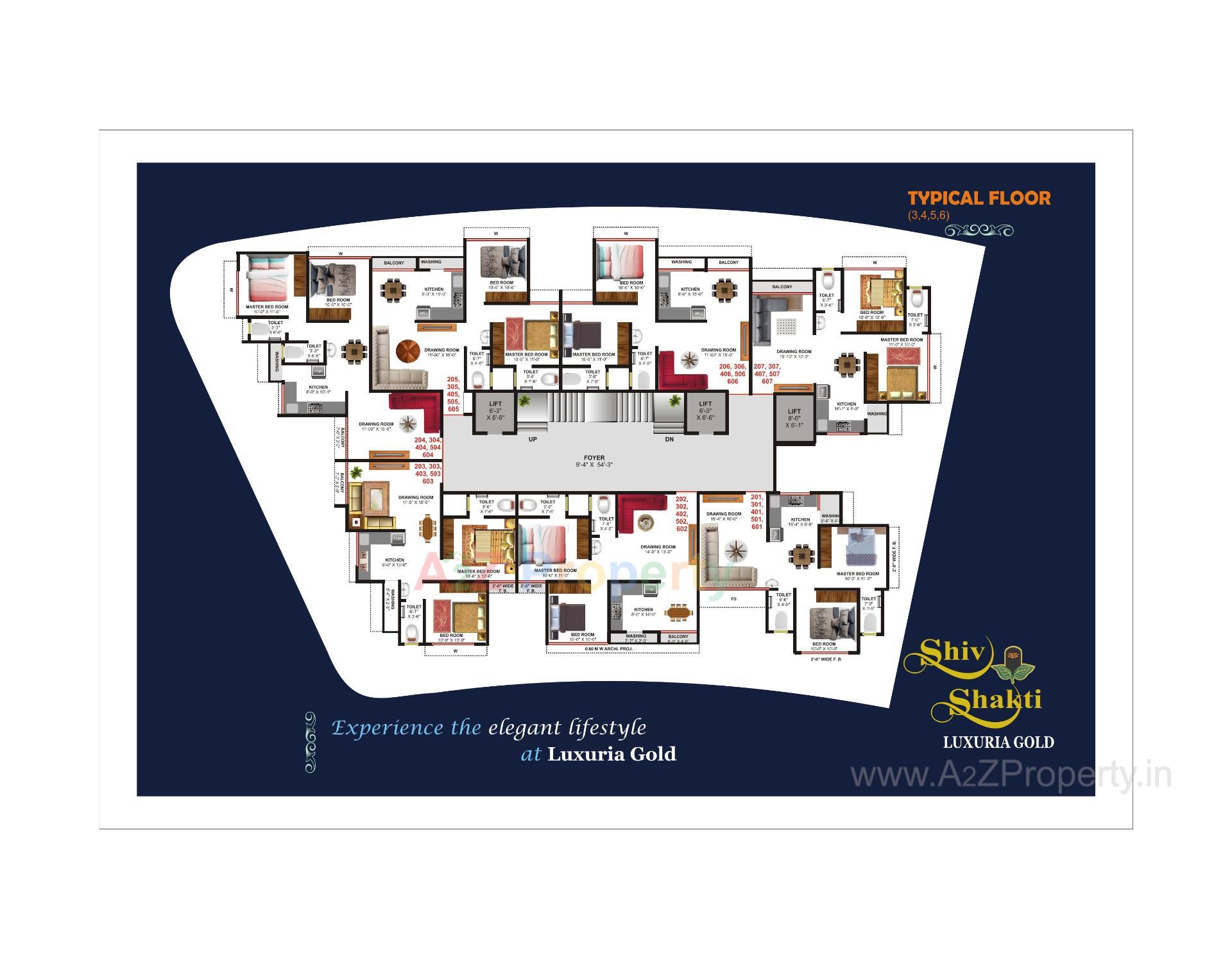 Layout of real estate project Shiv Shakti Luxuria Gold located at Vadva, Bhavnagar, Gujarat