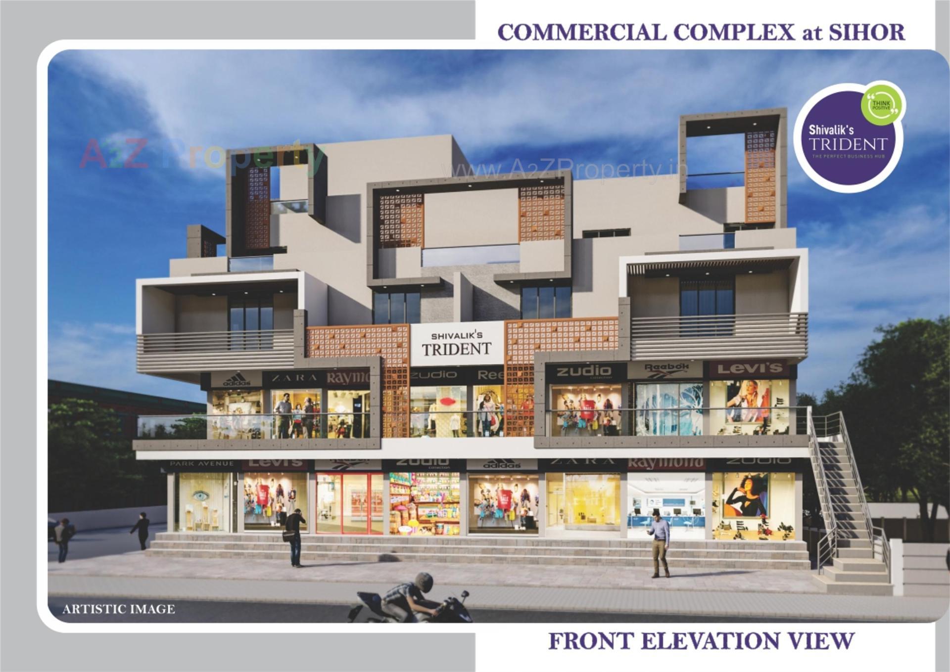 3D Elevation of real estate project Shivalik's Trident located at Sihor, Bhavnagar, Gujarat