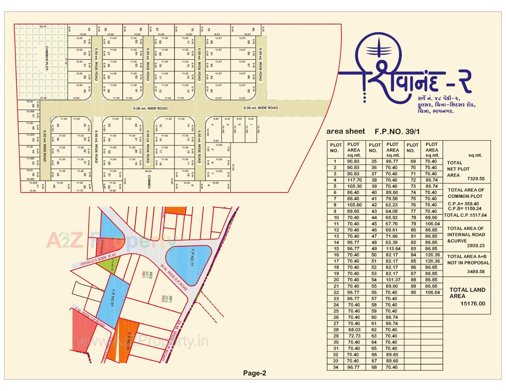 Layout of real estate project Shivanand located at Fulsar, Bhavnagar, Gujarat