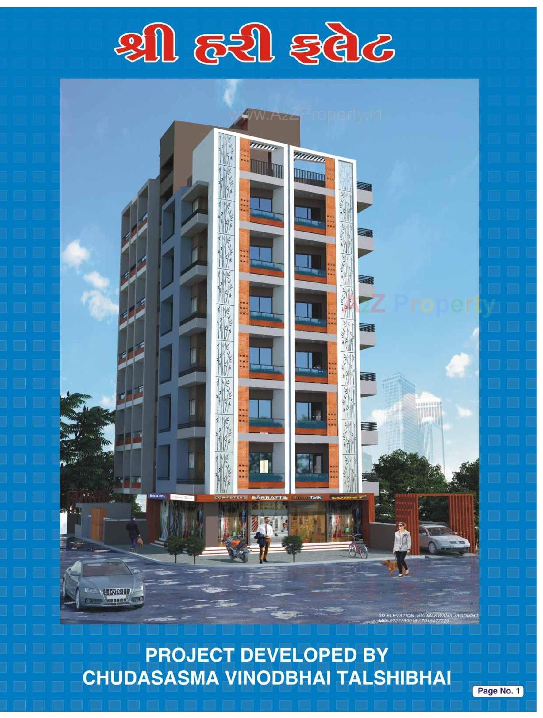 3D Elevation of real estate project Shree Hari Flat located at Fulsar, Bhavnagar, Gujarat