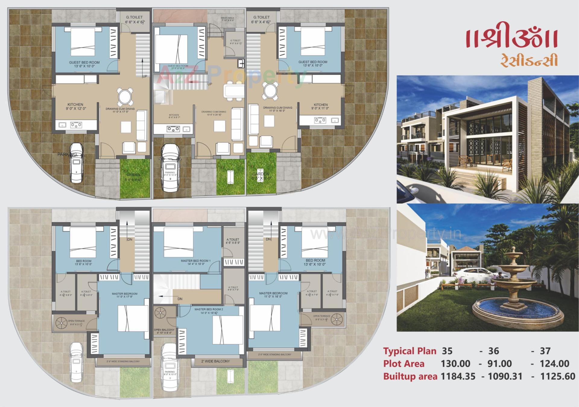 Layout of real estate project Shree Om Residency located at Tarsamiya, Bhavnagar, Gujarat