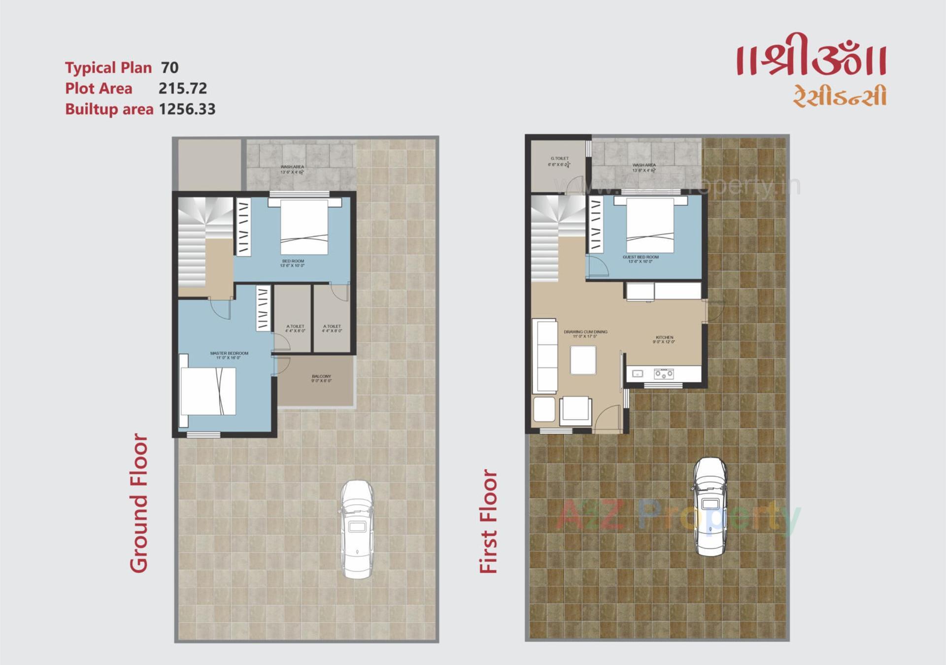 Layout of real estate project Shree Om Residency located at Tarsamiya, Bhavnagar, Gujarat