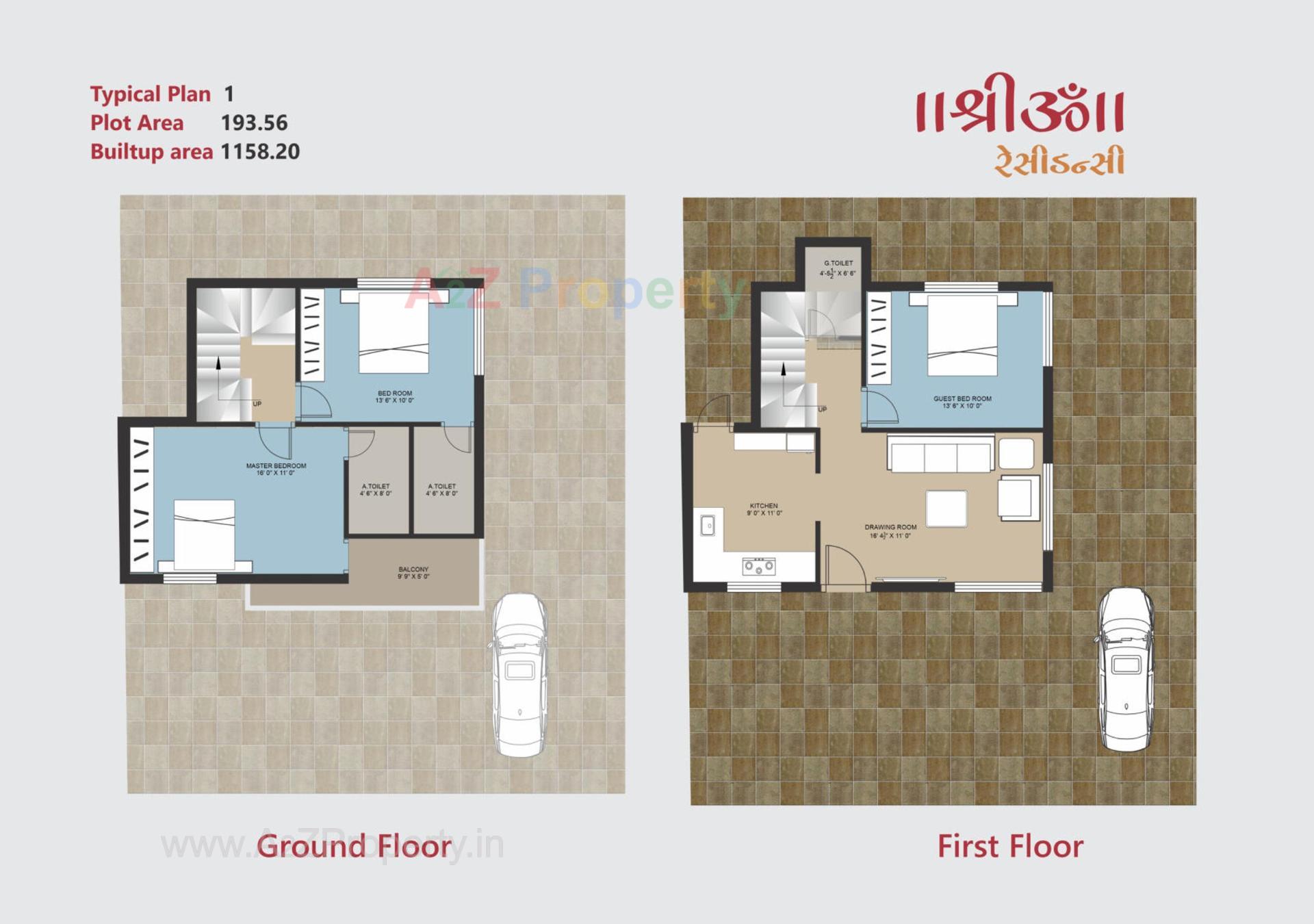 Layout of real estate project Shree Om Residency located at Tarsamiya, Bhavnagar, Gujarat