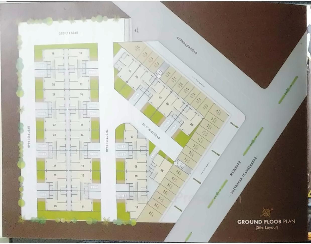 Layout of real estate project Shree Villa Arcade located at Vallbhipur, Bhavnagar, Gujarat