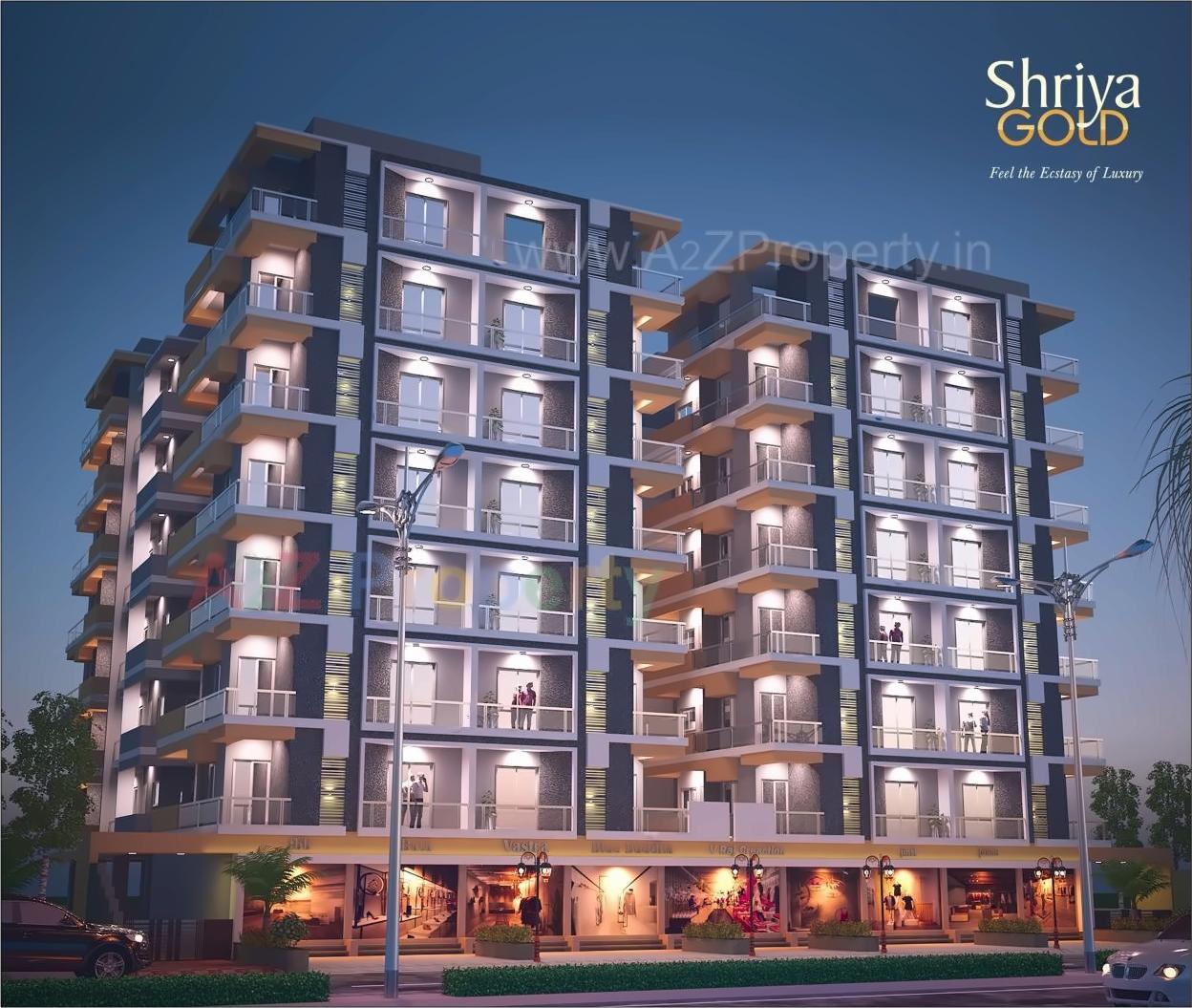 3D Elevation of real estate project Shreeya Gold located at Sidsar, Bhavnagar, Gujarat