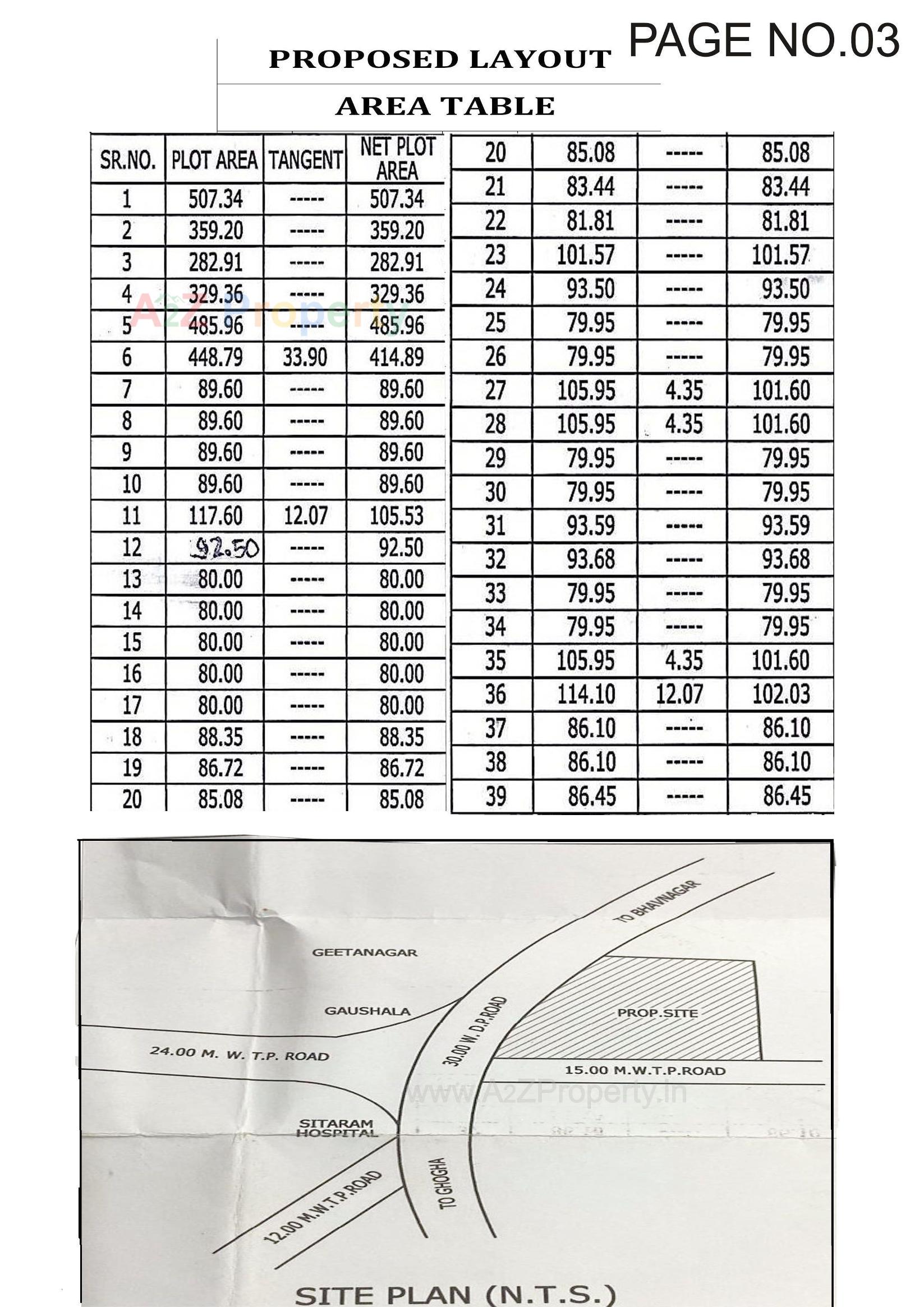 Layout of real estate project Silver Arc located at Akwada, Bhavnagar, Gujarat