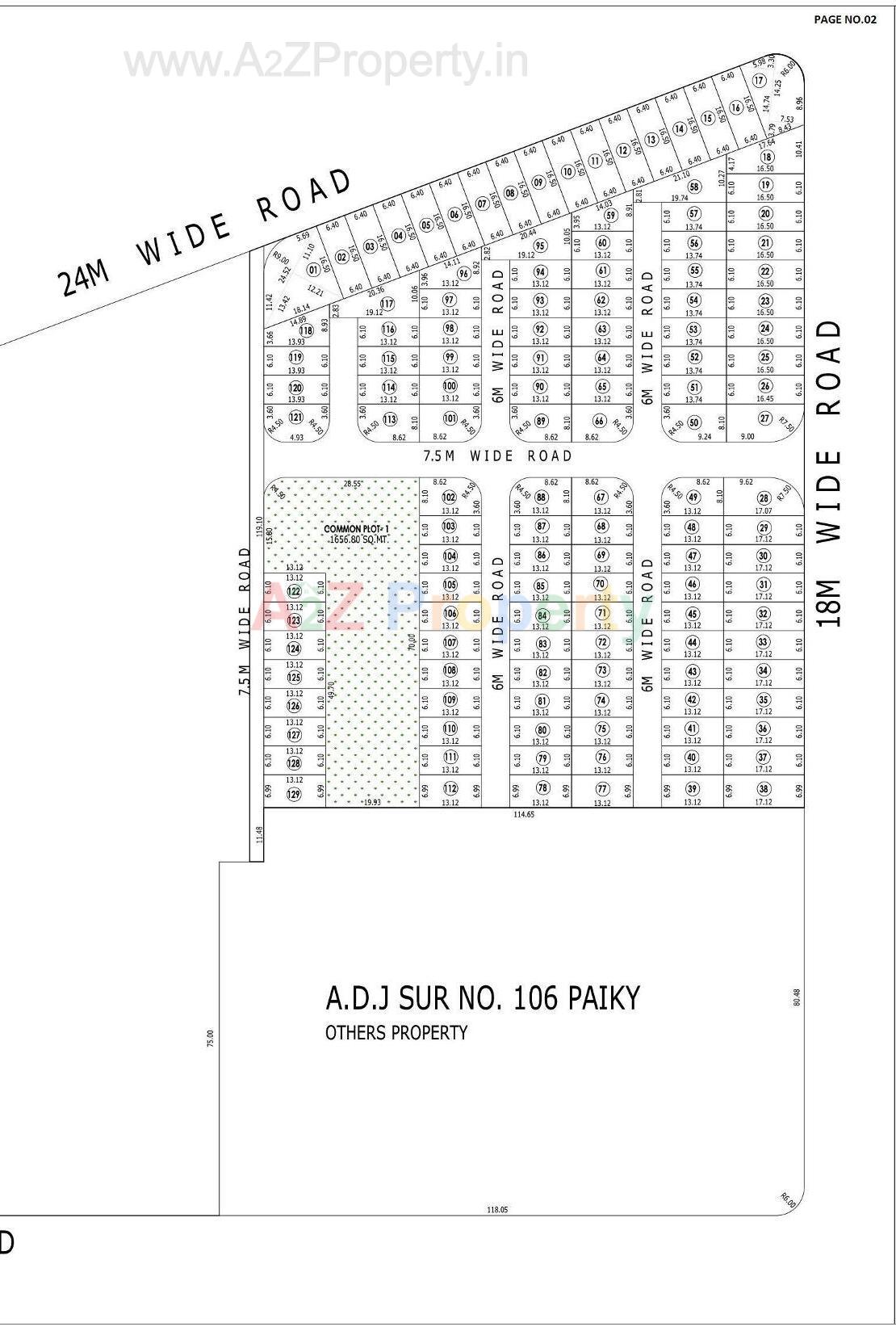 Layout of real estate project Silver Park located at Akwada, Bhavnagar, Gujarat