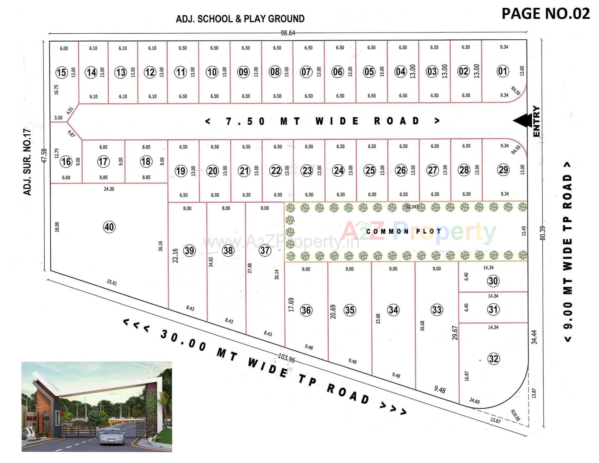 Layout of real estate project Silver Prime located at Ruva, Bhavnagar, Gujarat