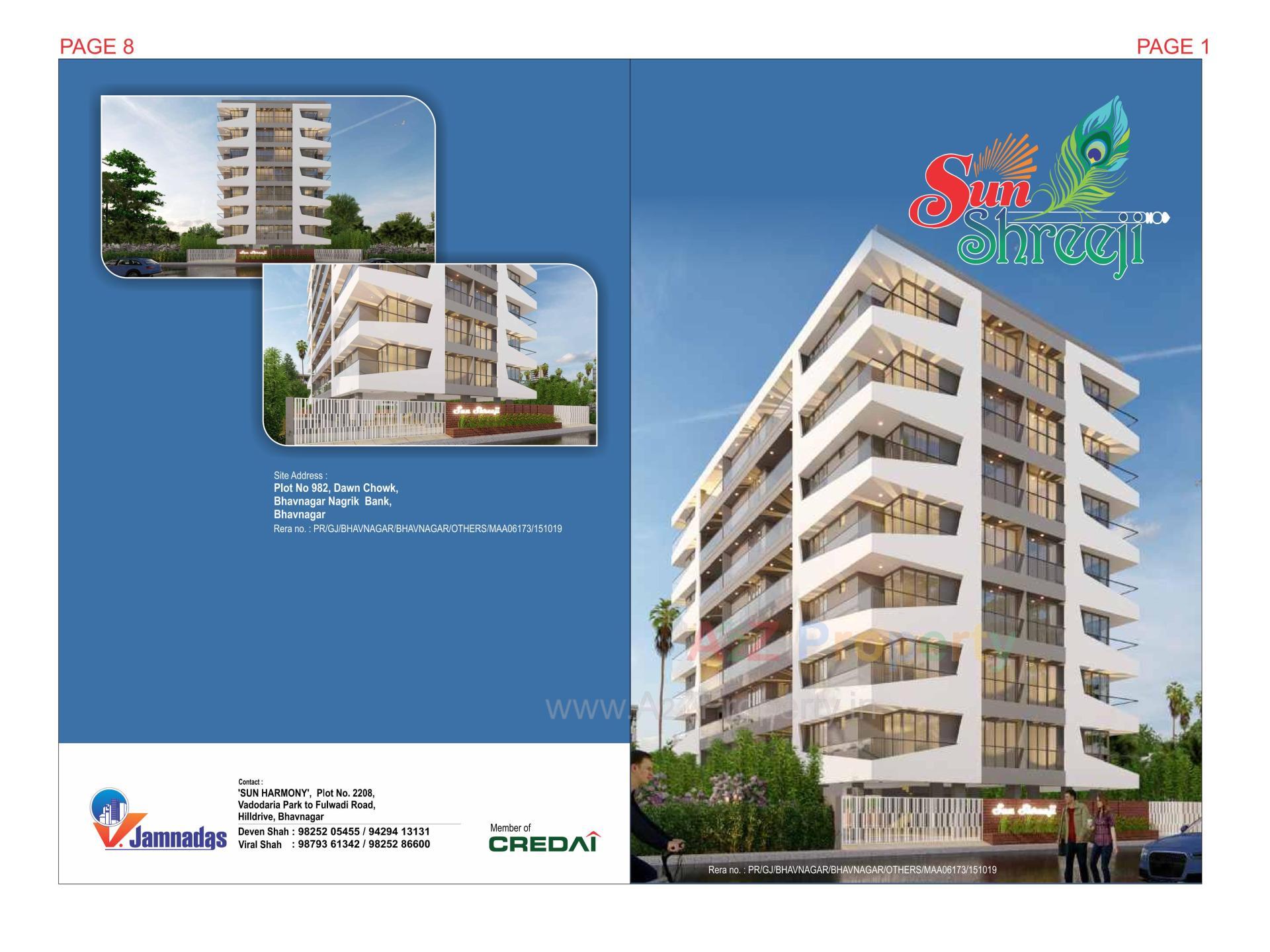 3D Elevation of real estate project Sun Shreeji located at Bhavnagar, Bhavnagar, Gujarat