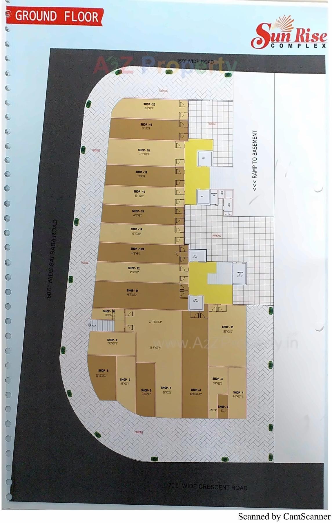 Layout of real estate project Sunrise Complex located at Bhavnagar, Bhavnagar, Gujarat