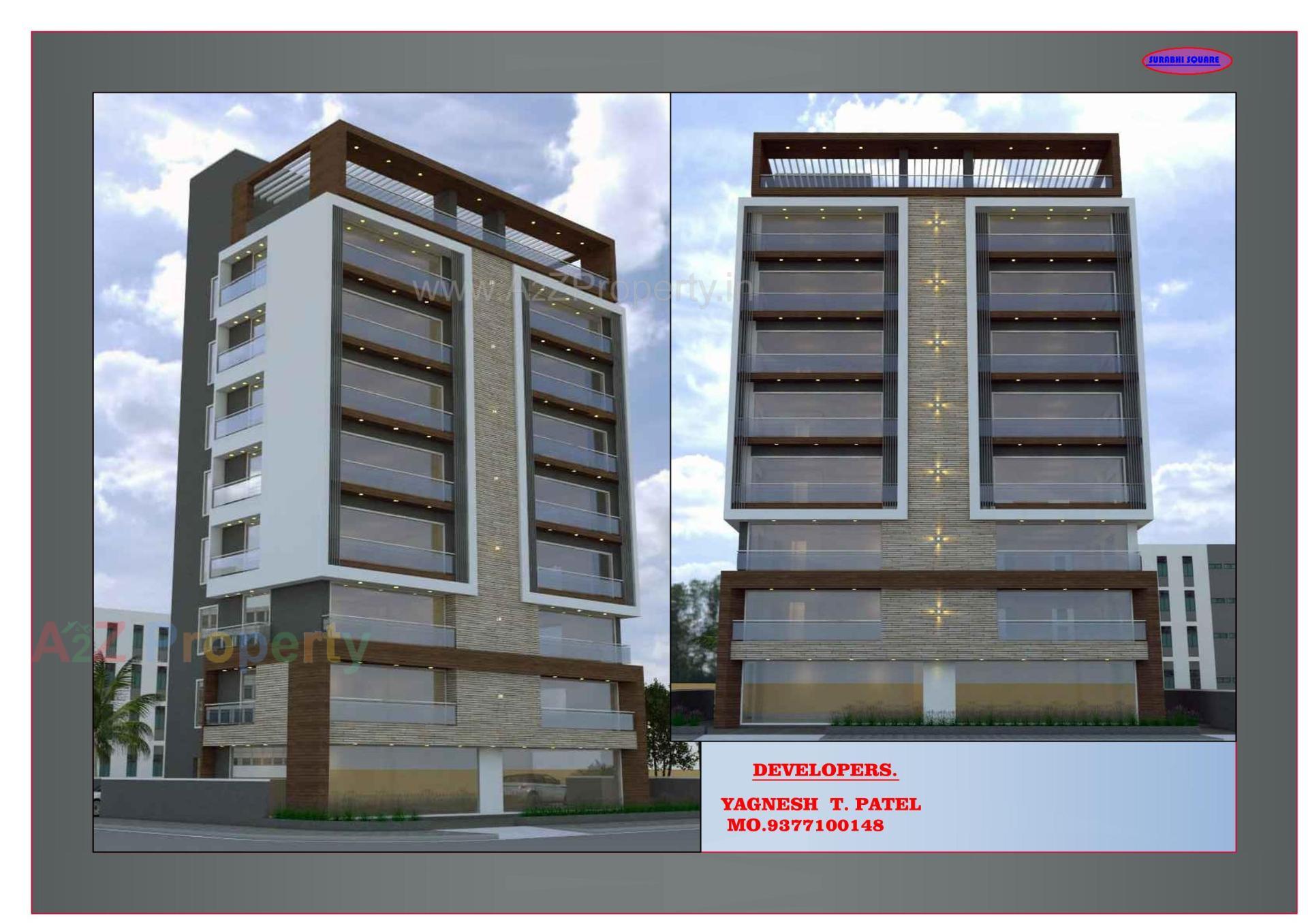 3D Elevation of real estate project Surabhi Square located at Vadva, Bhavnagar, Gujarat