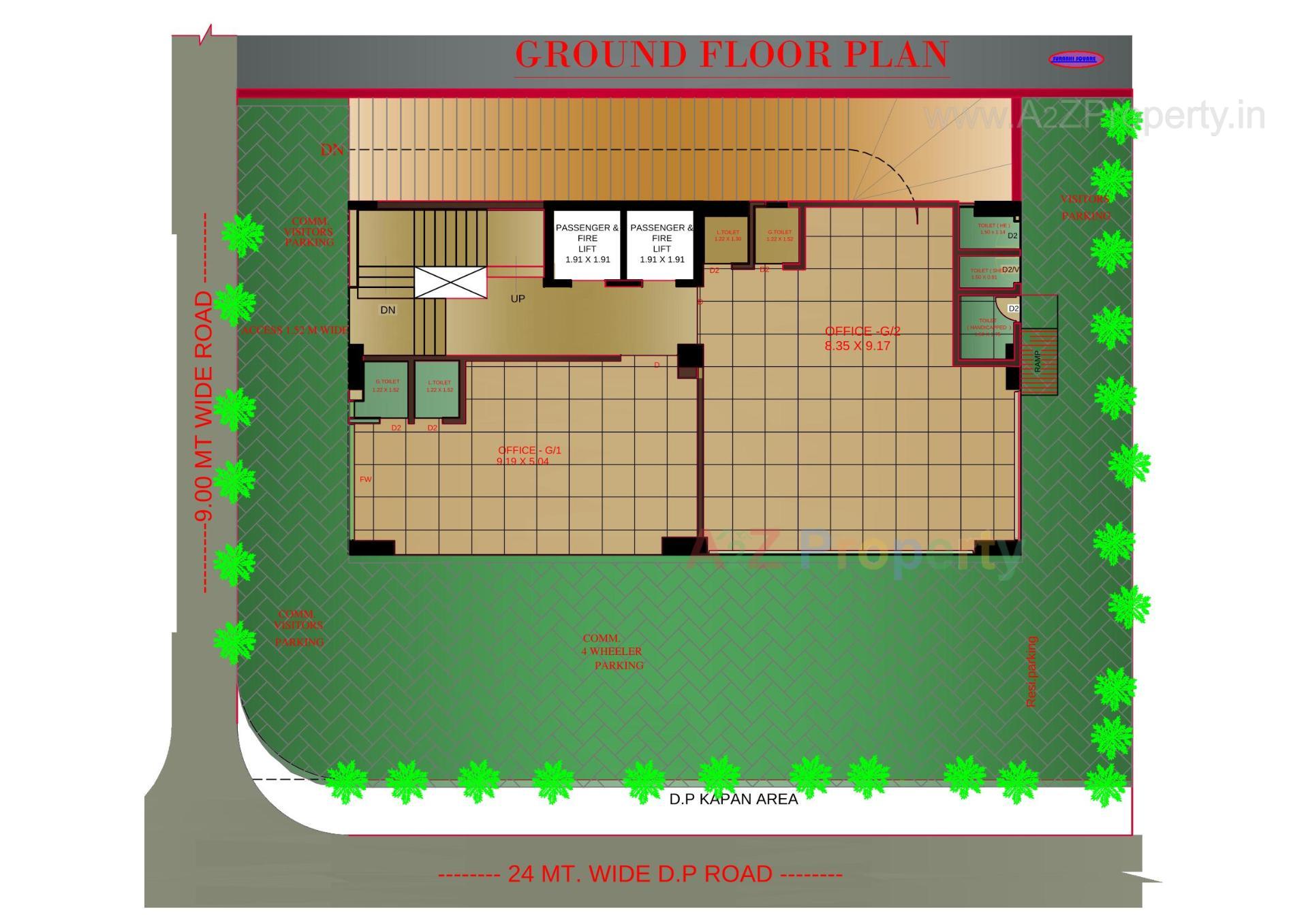 Layout of real estate project Surabhi Square located at Vadva, Bhavnagar, Gujarat