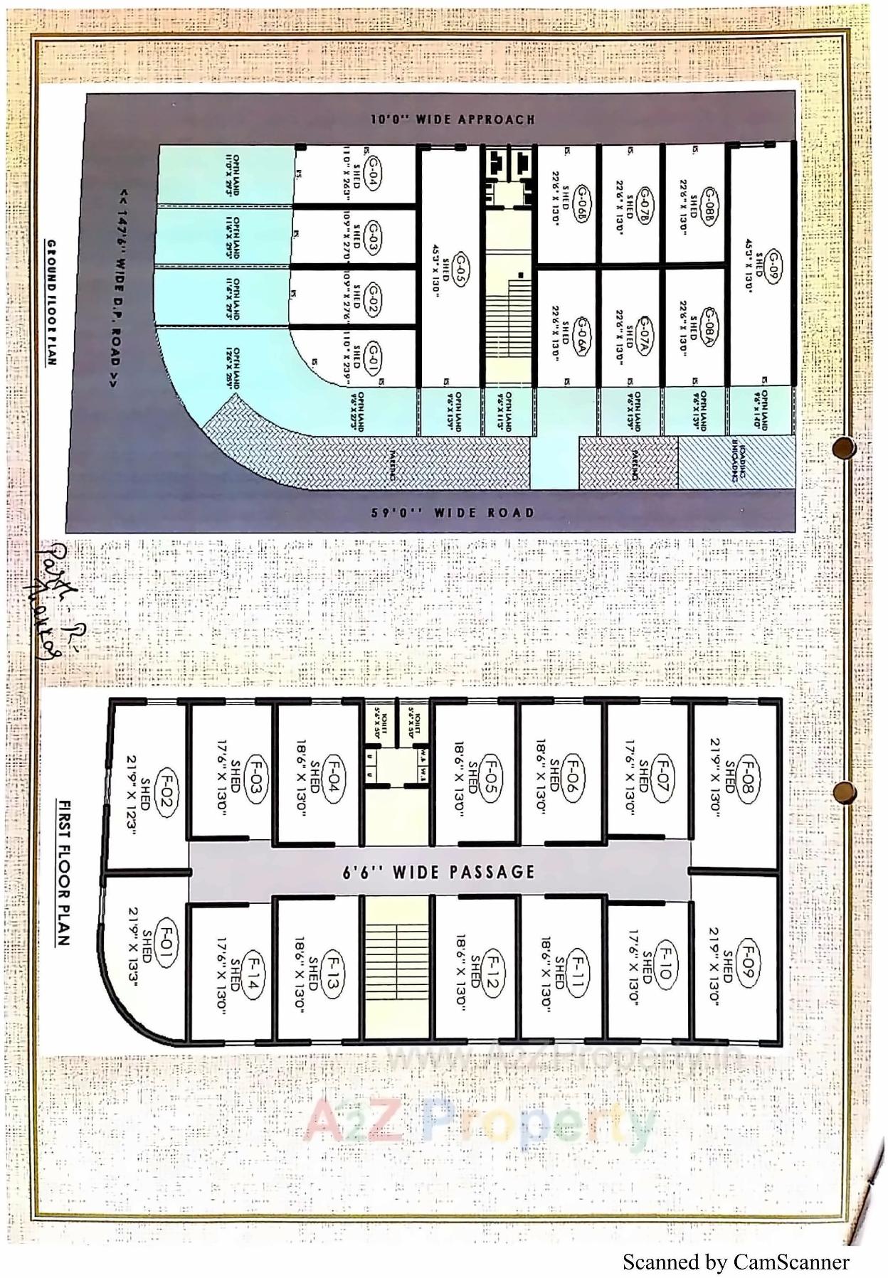 Layout of real estate project Swara Dreams Shed Godowns located at Kumbharwada, Bhavnagar, Gujarat