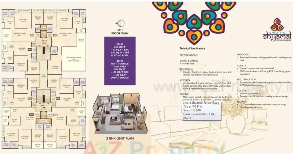 Layout of real estate project Swara Shyamal located at Bhavnagar, Bhavnagar, Gujarat