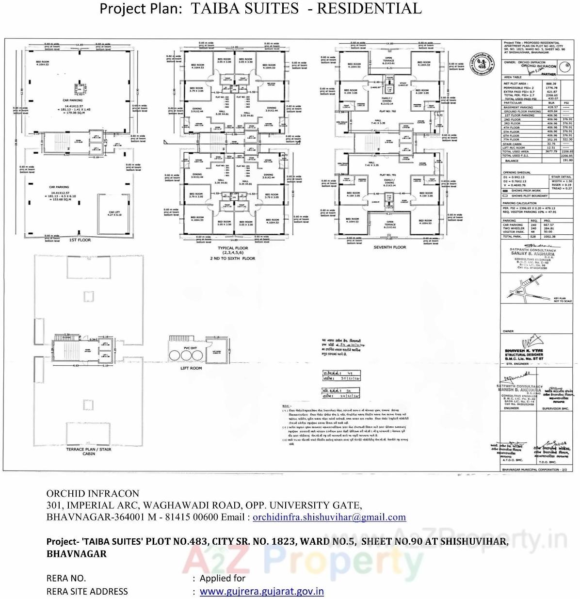 Layout of real estate project Taiba Suites located at Bhavnagar, Bhavnagar, Gujarat