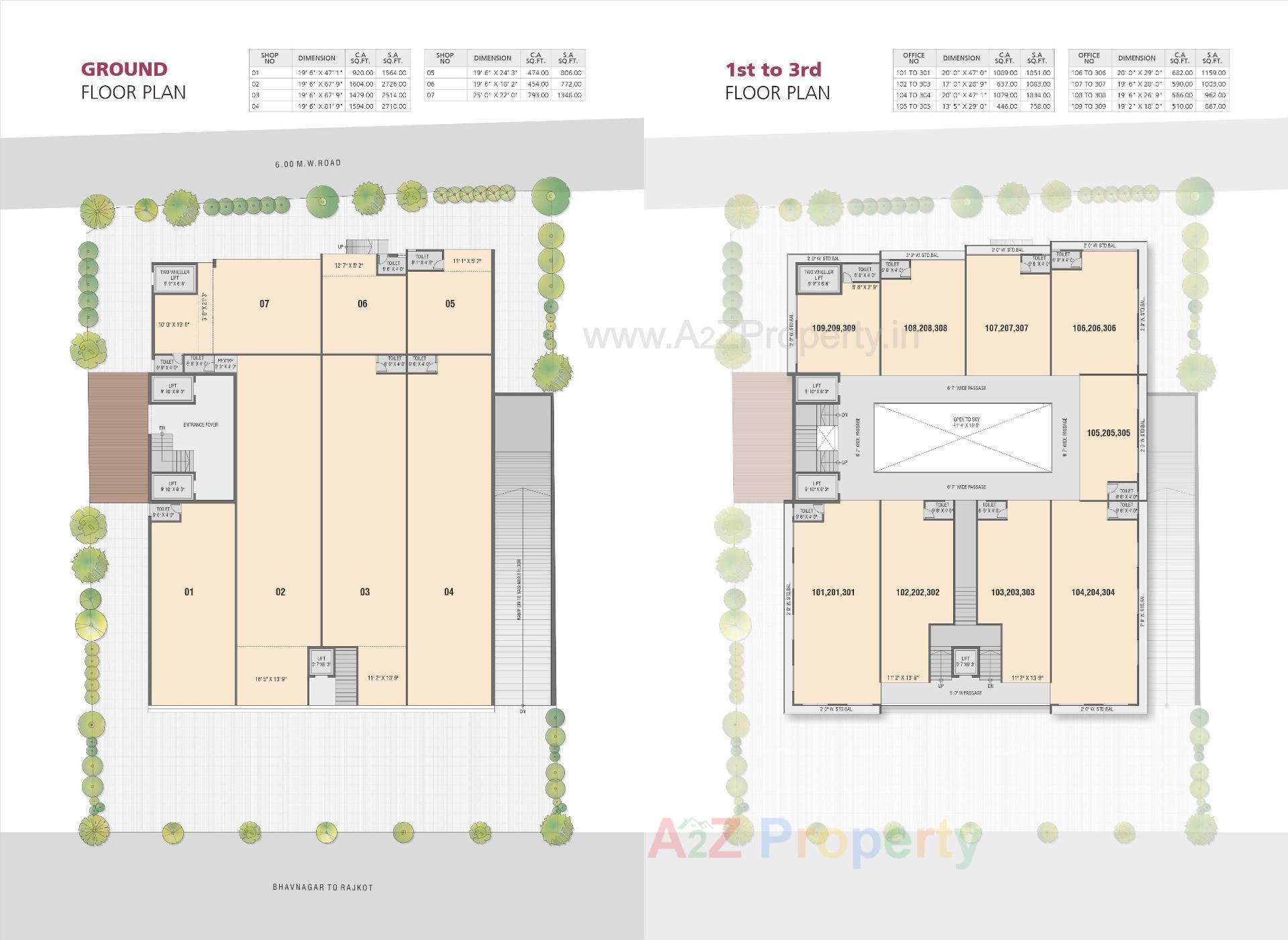 Layout of real estate project Trident One located at Bhavnagar, Bhavnagar, Gujarat